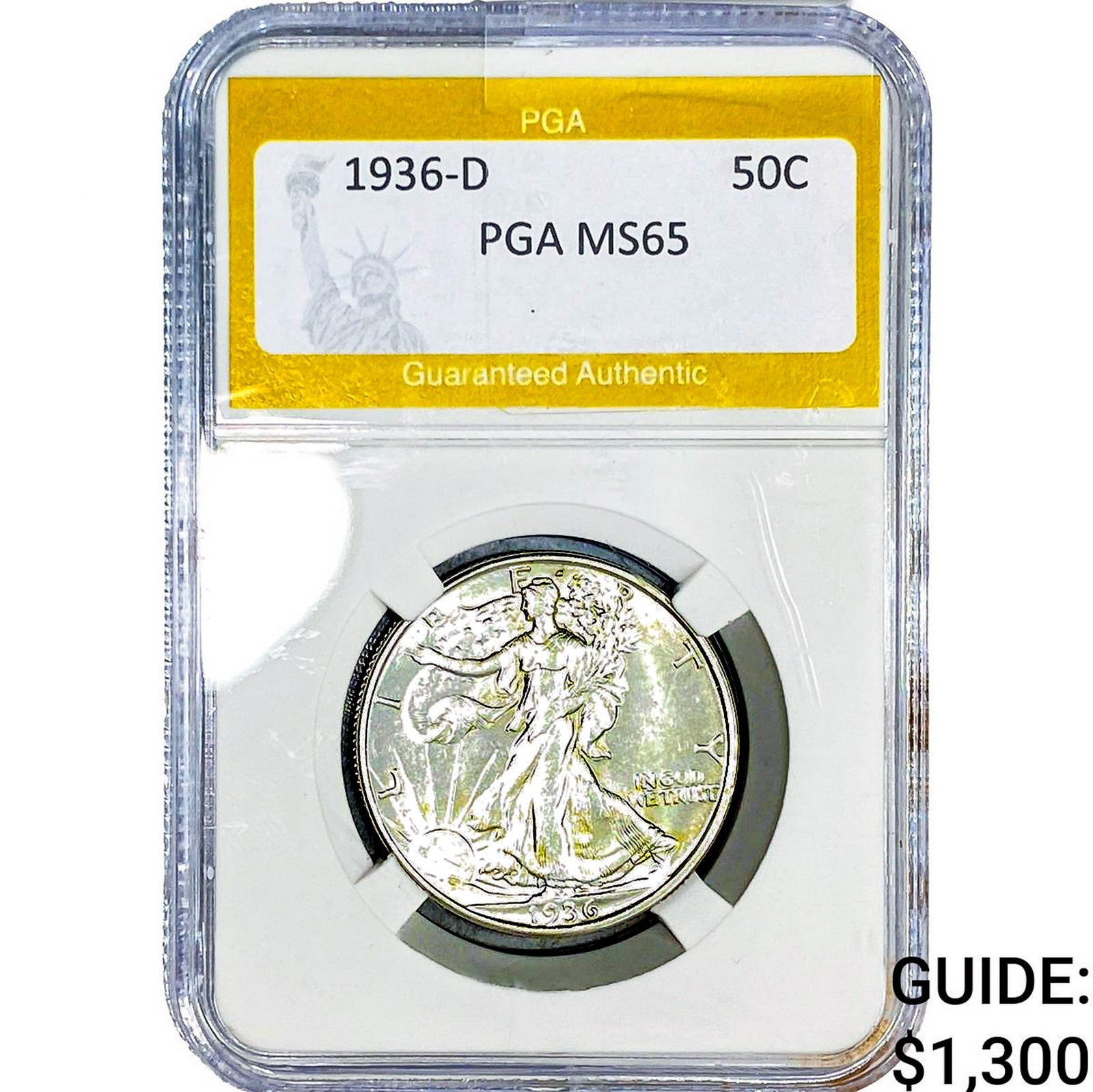 1936-D Walking Liberty Half Dollar PGA MS65 (1 of 2)
