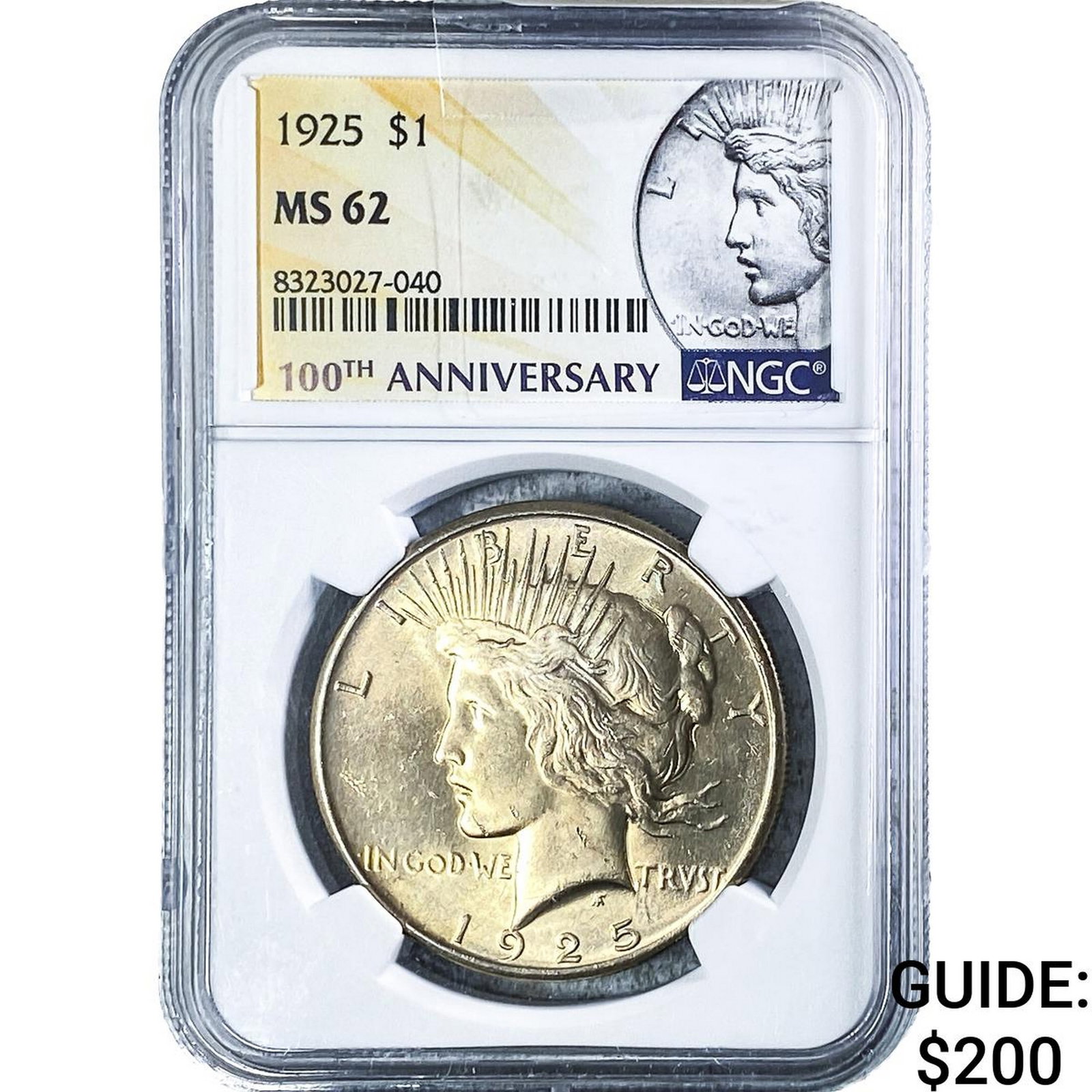 1925 Silver Peace Dollar NGC MS62 (1 of 2)