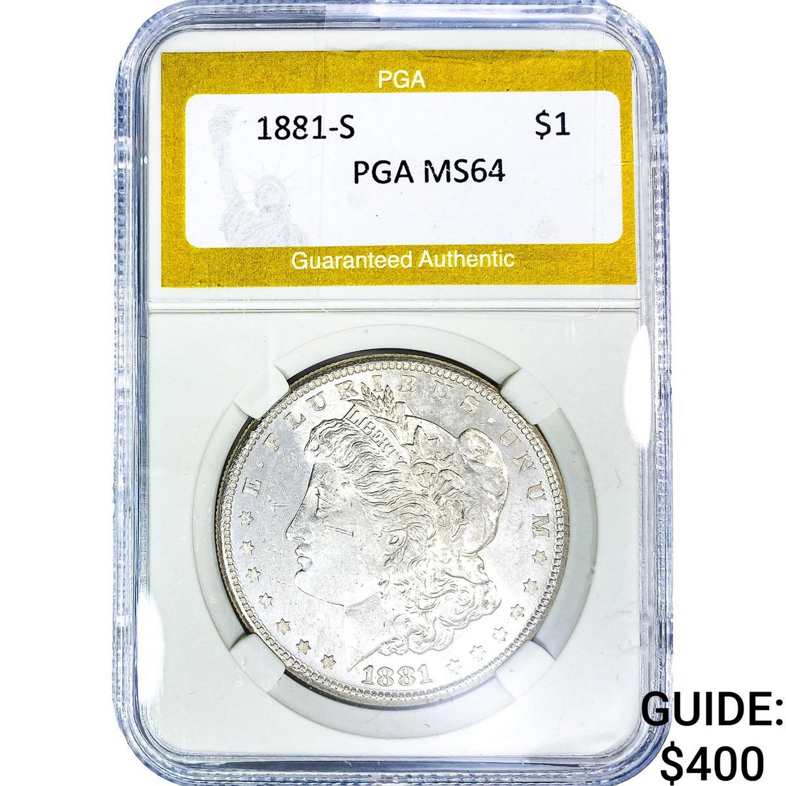 1881-S Morgan Silver Dollar PGA MS64: 1881-S Morgan Silver Dollar PGA MS64
