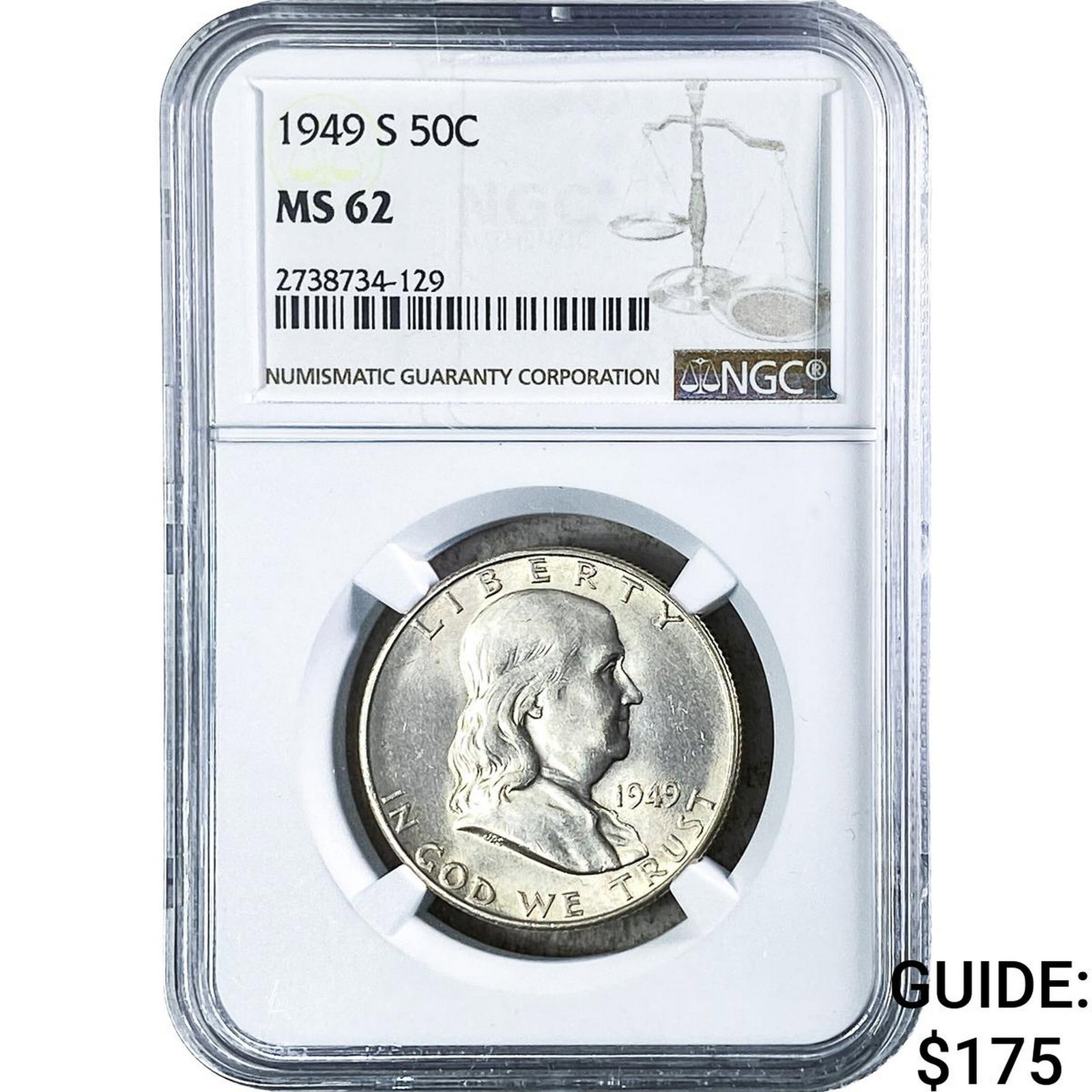 1949-S Franklin Half Dollar NGC MS62 (1 of 2)