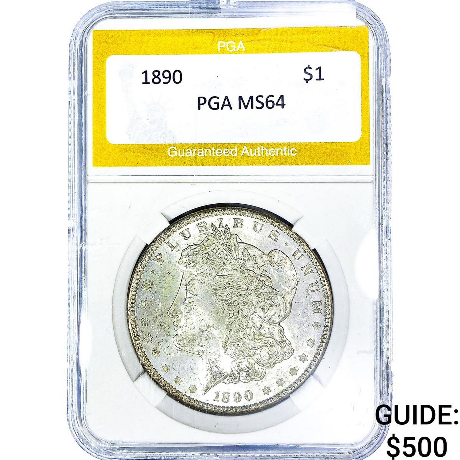 1890 Morgan Silver Dollar PGA MS64: 1890 Morgan Silver Dollar PGA MS64