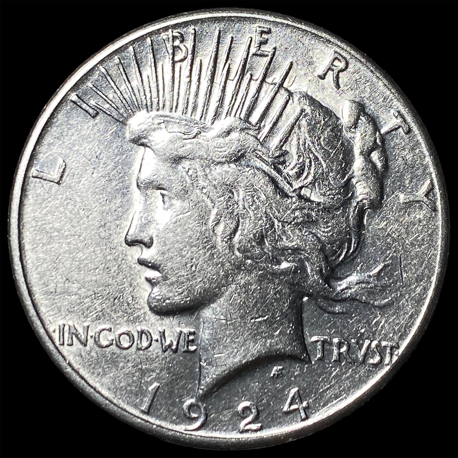 1924-S Silver Peace Dollar CHOICE AU (1 of 2)