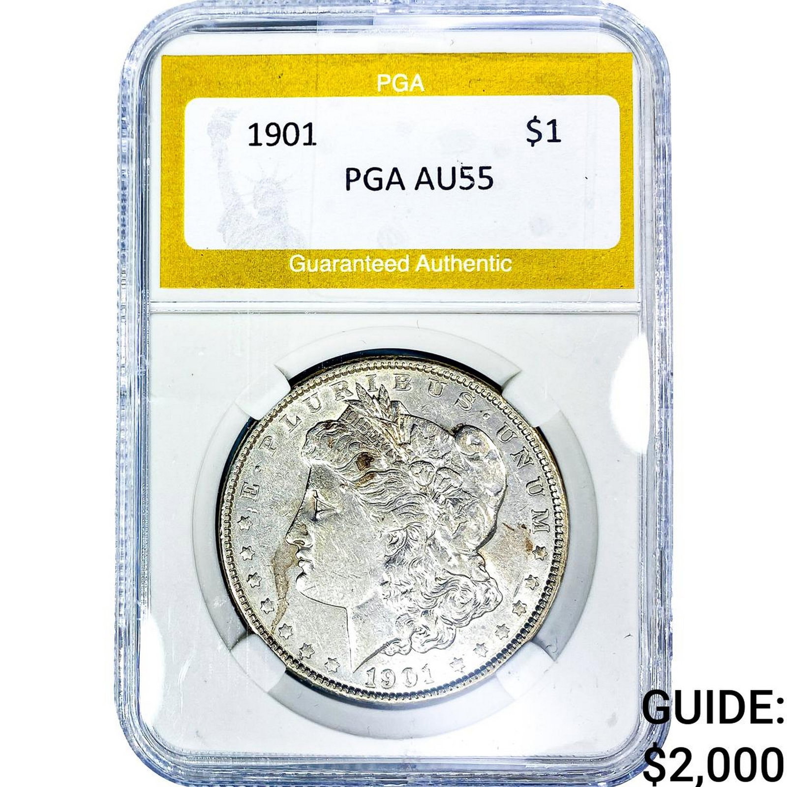 1901 Morgan Silver Dollar PGA AU55: 1901 Morgan Silver Dollar PGA AU55