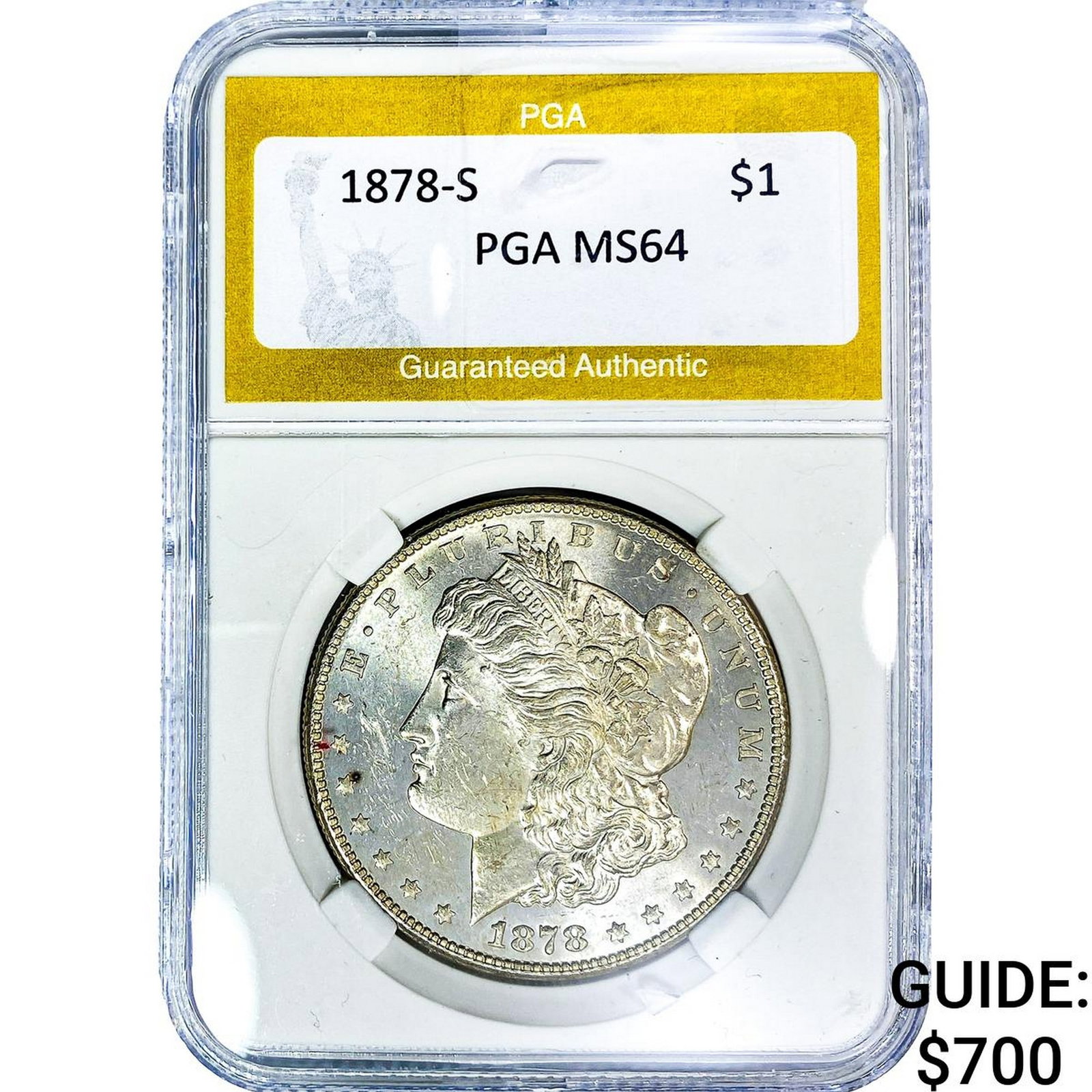 1878-S Morgan Silver Dollar PGA MS64: 1878-S Morgan Silver Dollar PGA MS64