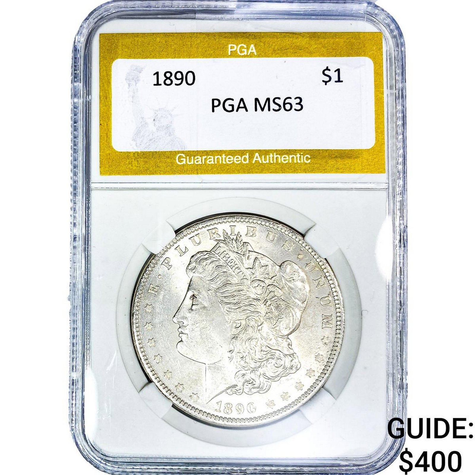 1890 Morgan Silver Dollar PGA MS63: 1890 Morgan Silver Dollar PGA MS63
