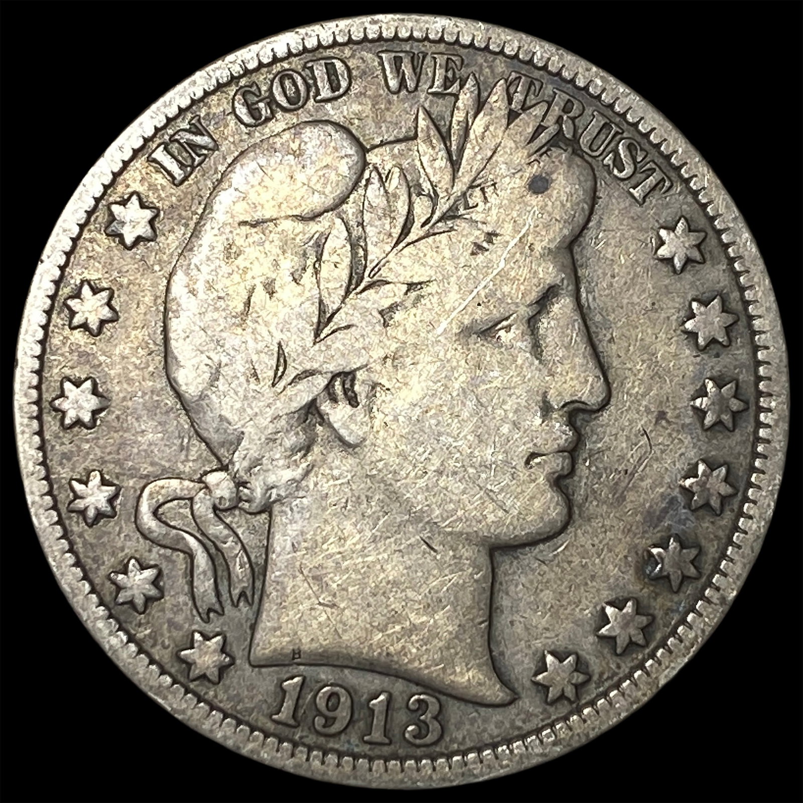 1913 Silver Barber Half Dollar LIGHTLY CIRCULATED (1 of 2)
