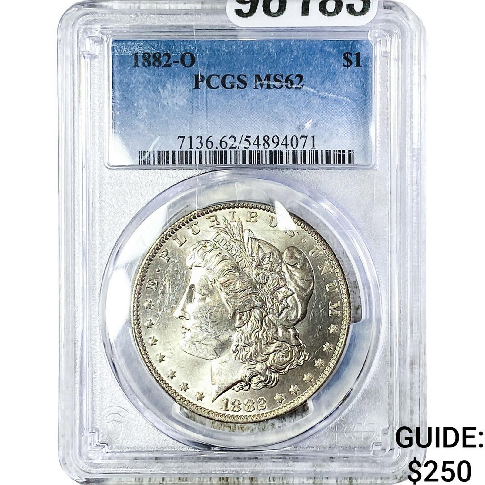 1882-O Morgan Silver Dollar PCGS MS62: 1882-O Morgan Silver Dollar PCGS MS62