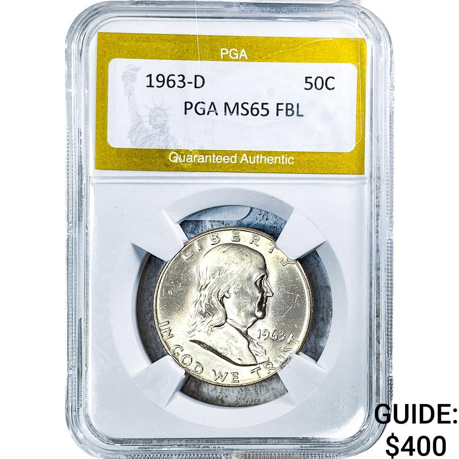 1963-D Franklin Half Dollar PGA MS65 FBL (1 of 2)