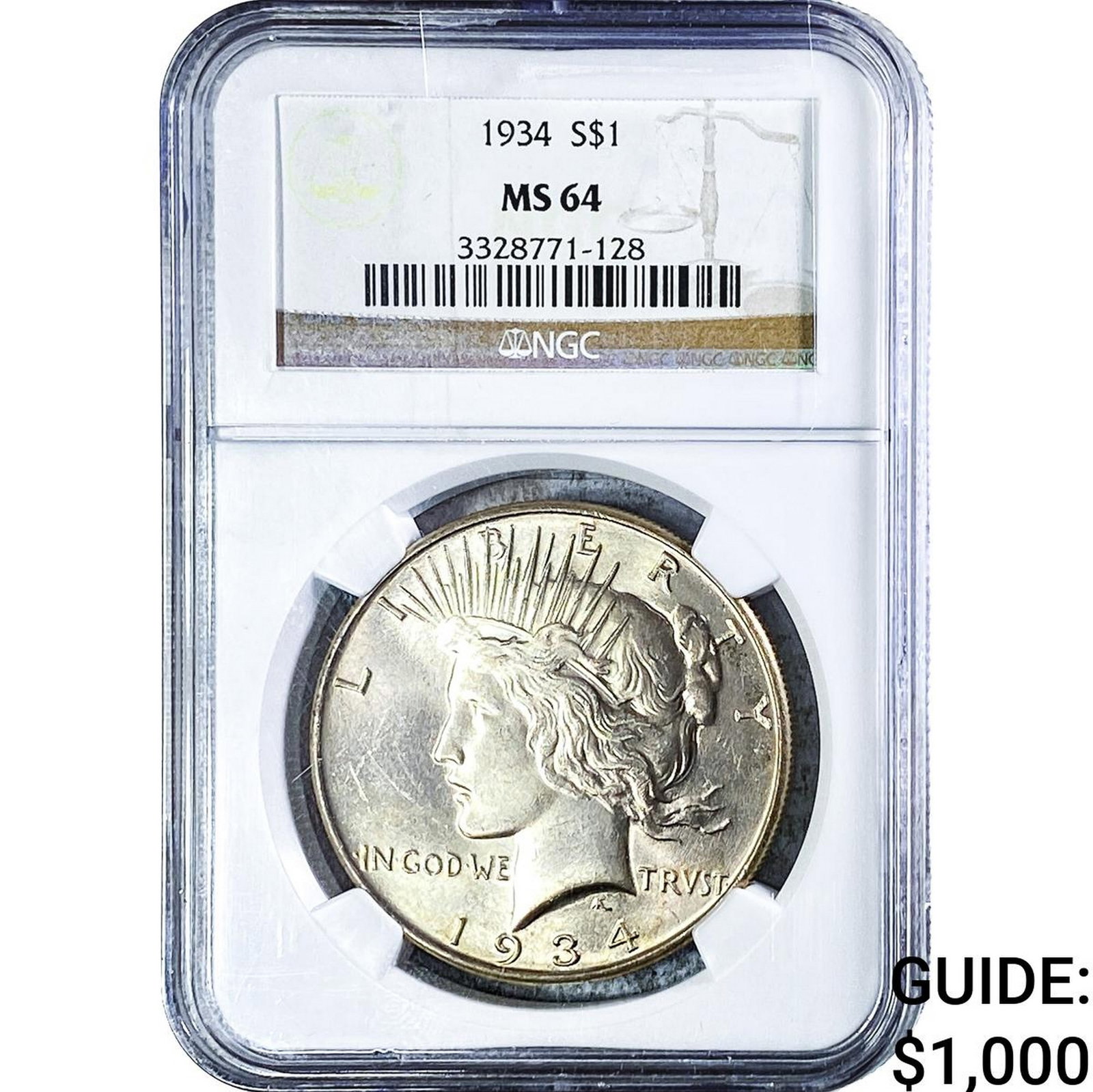 1934 Silver Peace Dollar NGC MS64 (1 of 2)