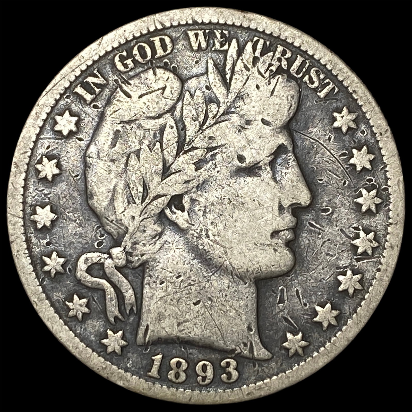 1893 Silver Barber Half Dollar LIGHTLY CIRCULATED: 1893 Silver Barber Half Dollar LIGHTLY CIRCULATED