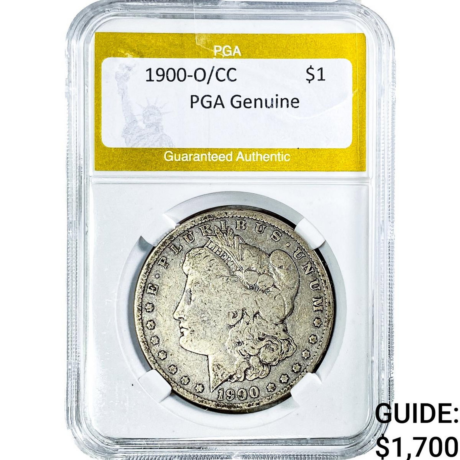 1900-O/CC Morgan Silver Dollar PGA Genuine: 1900-O/CC Morgan Silver Dollar PGA Genuine