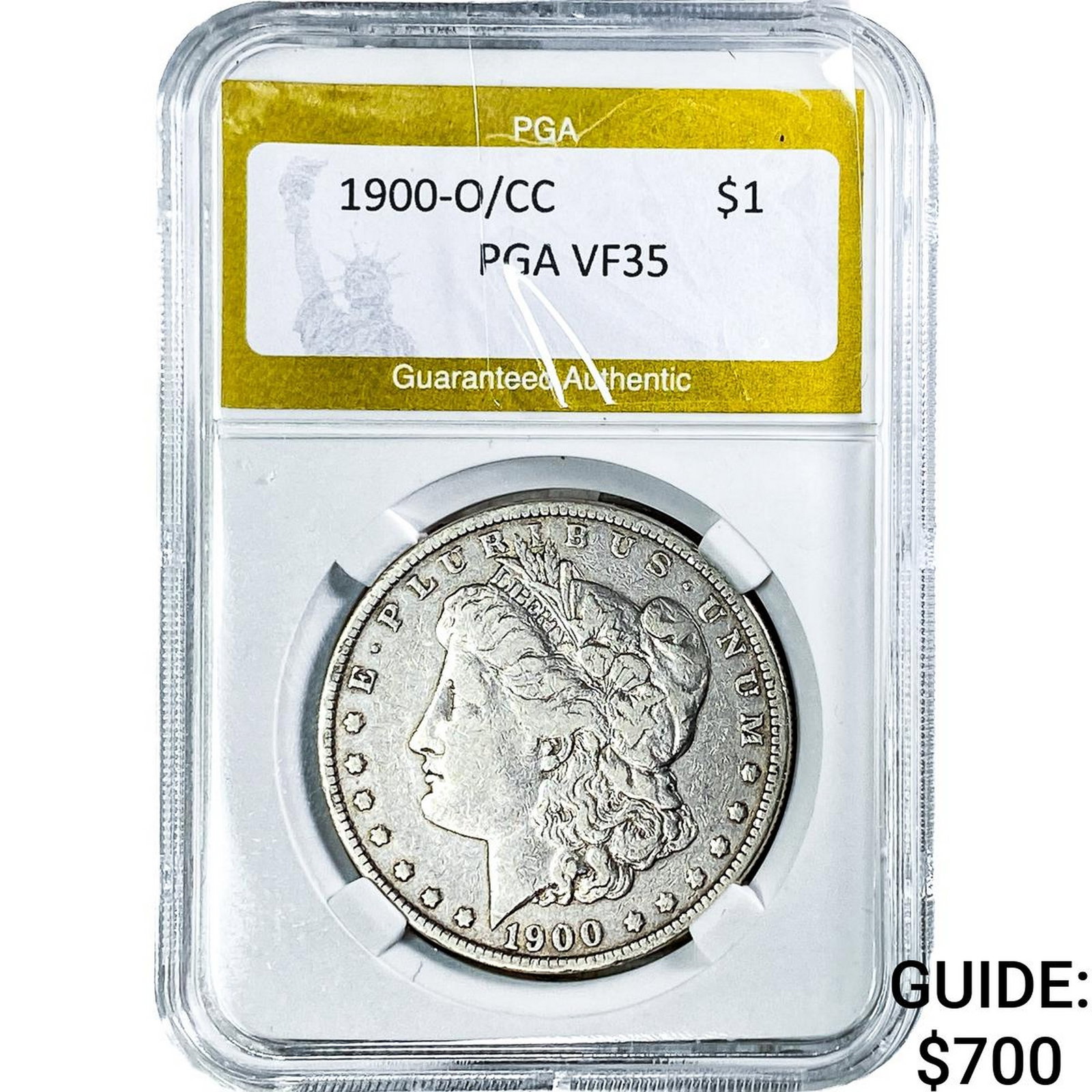 1900-O/CC Morgan Silver Dollar PGA VF35: 1900-O/CC Morgan Silver Dollar PGA VF35