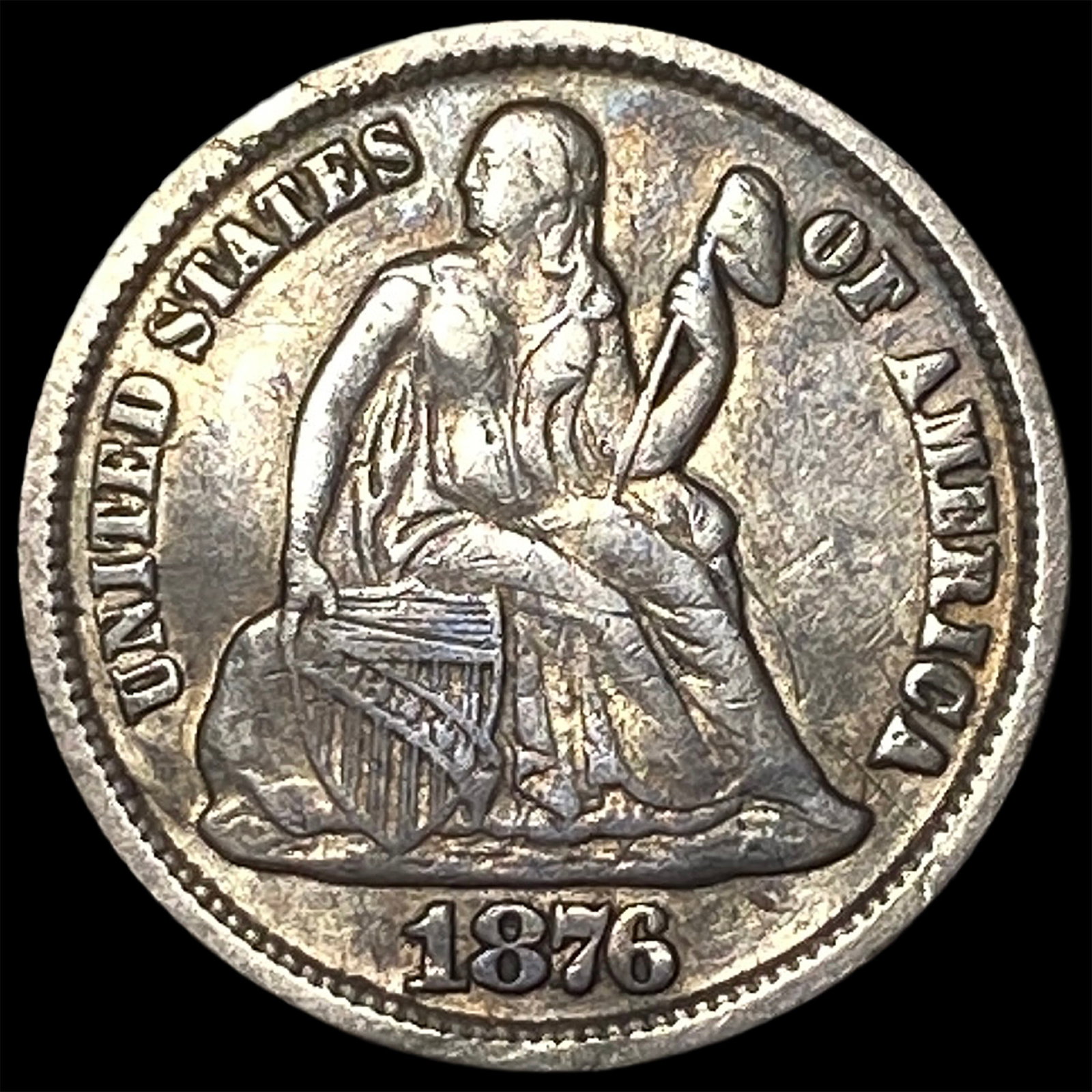 1876-CC Silver Dime HIGH GRADE: 1876-CC Silver Dime HIGH GRADE