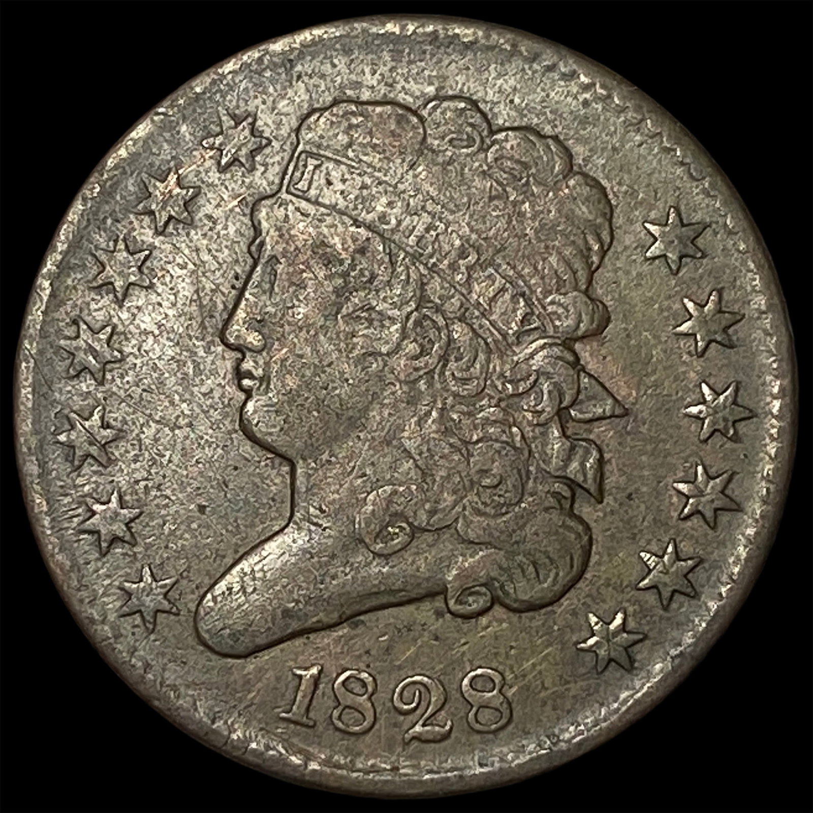 1828 Classic Head Half Cent ABOUT UNCIRCULATED: 1828 Classic Head Half Cent ABOUT UNCIRCULATED