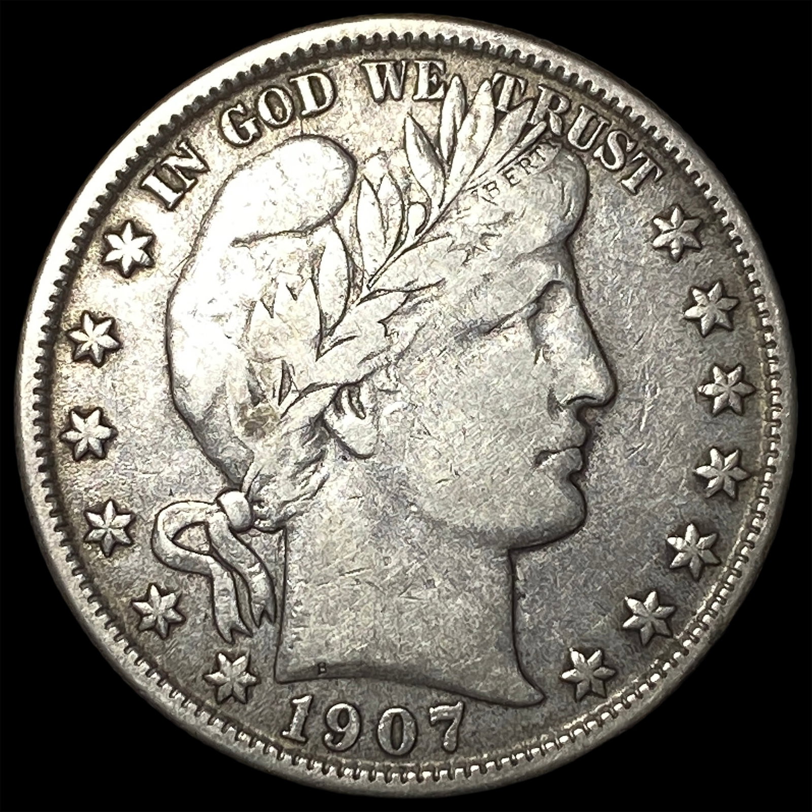 1907-O Silver Barber Half Dollar LIGHTLY CIRCULATED (1 of 2)
