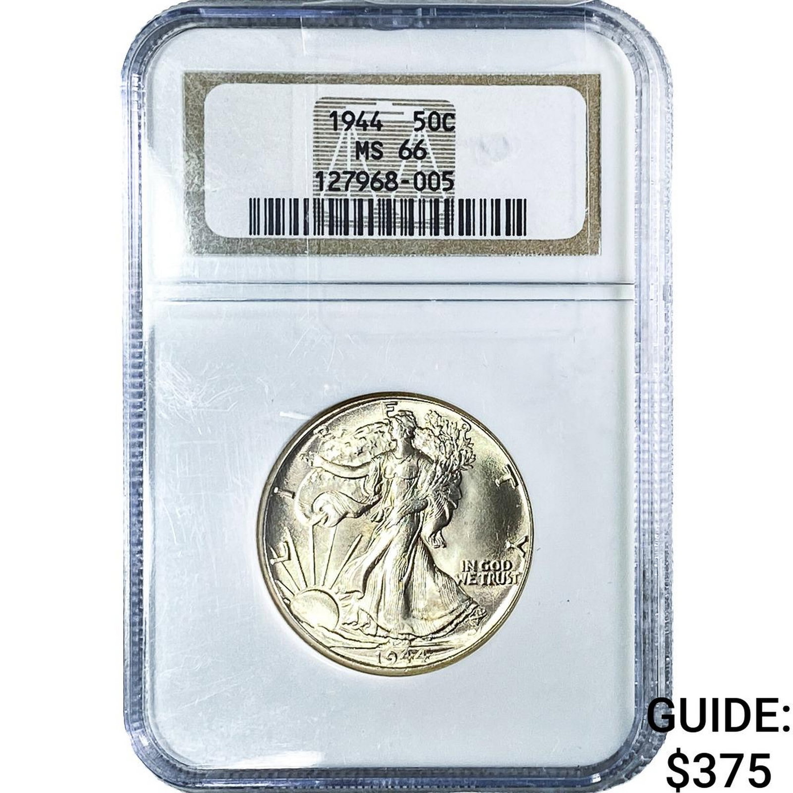 1944 Walking Liberty Half Dollar NGC MS66: 1944 Walking Liberty Half Dollar NGC MS66