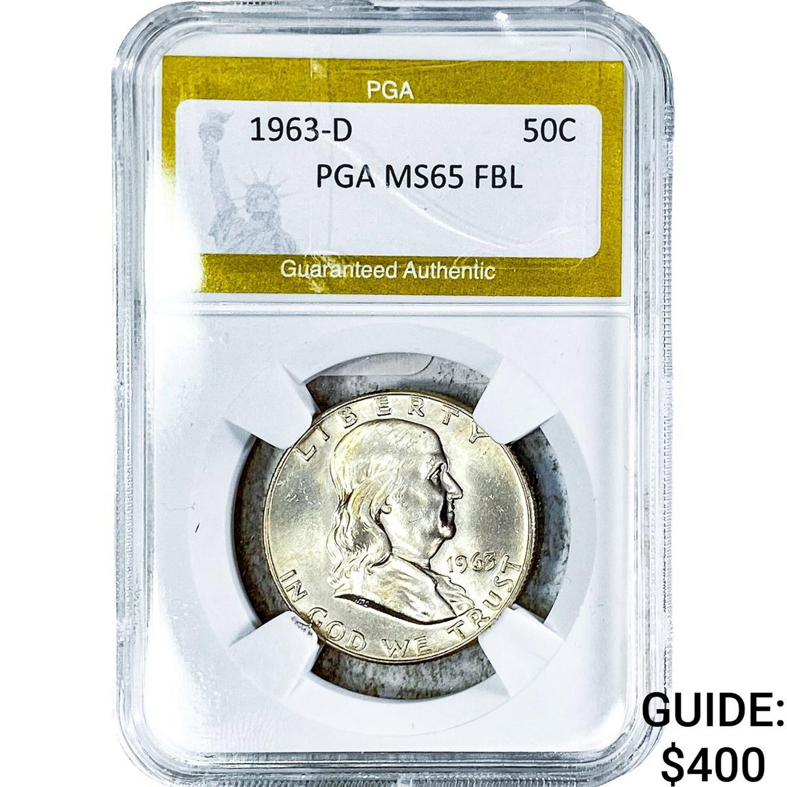 1963-D Franklin Half Dollar PGA MS65 FBL (1 of 2)