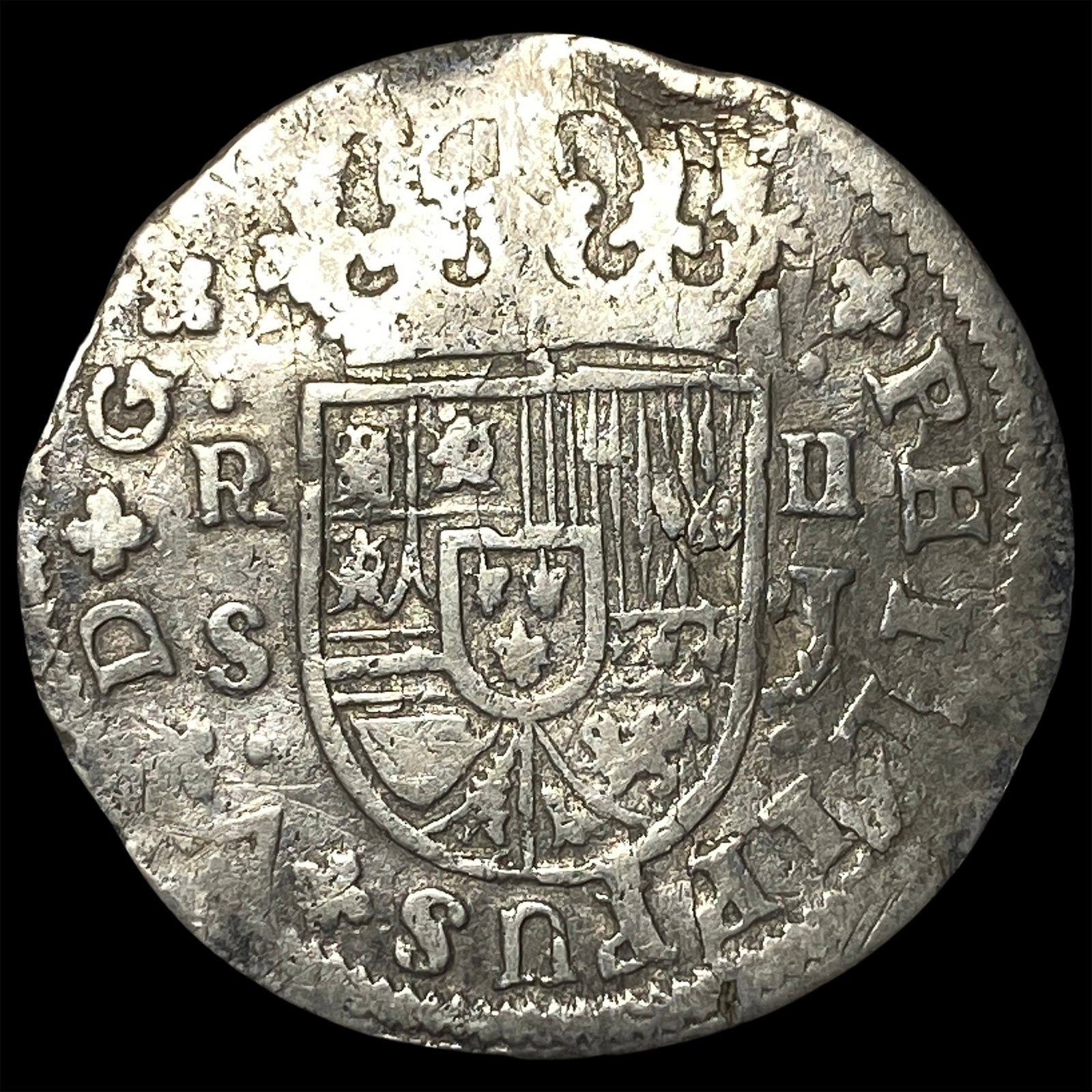 Spanish 1624 Silver 2 Reales Cob HIGH GRADE (1 of 2)