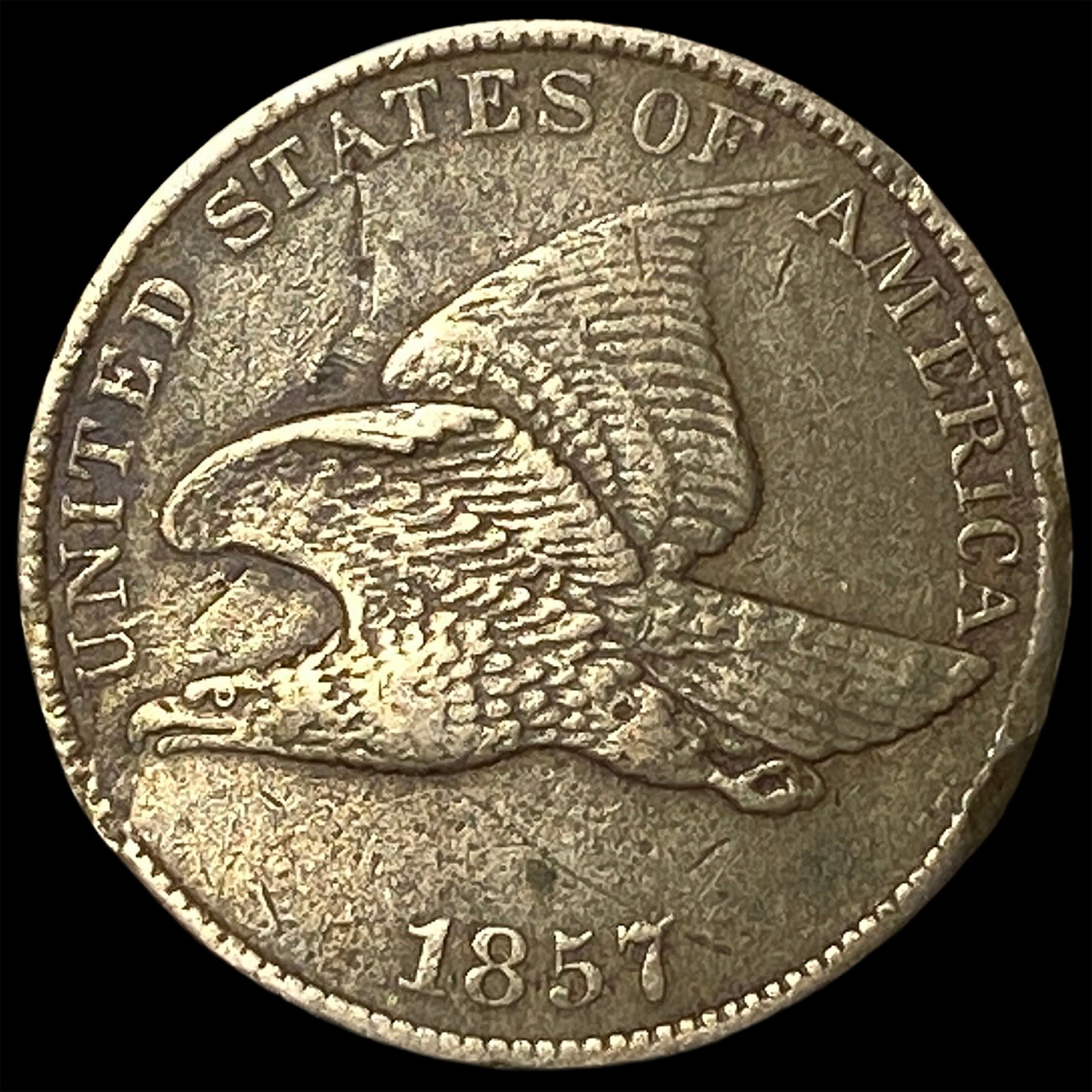 1857 Flying Eagle Cent NEARLY UNCIRCULATED (1 of 2)