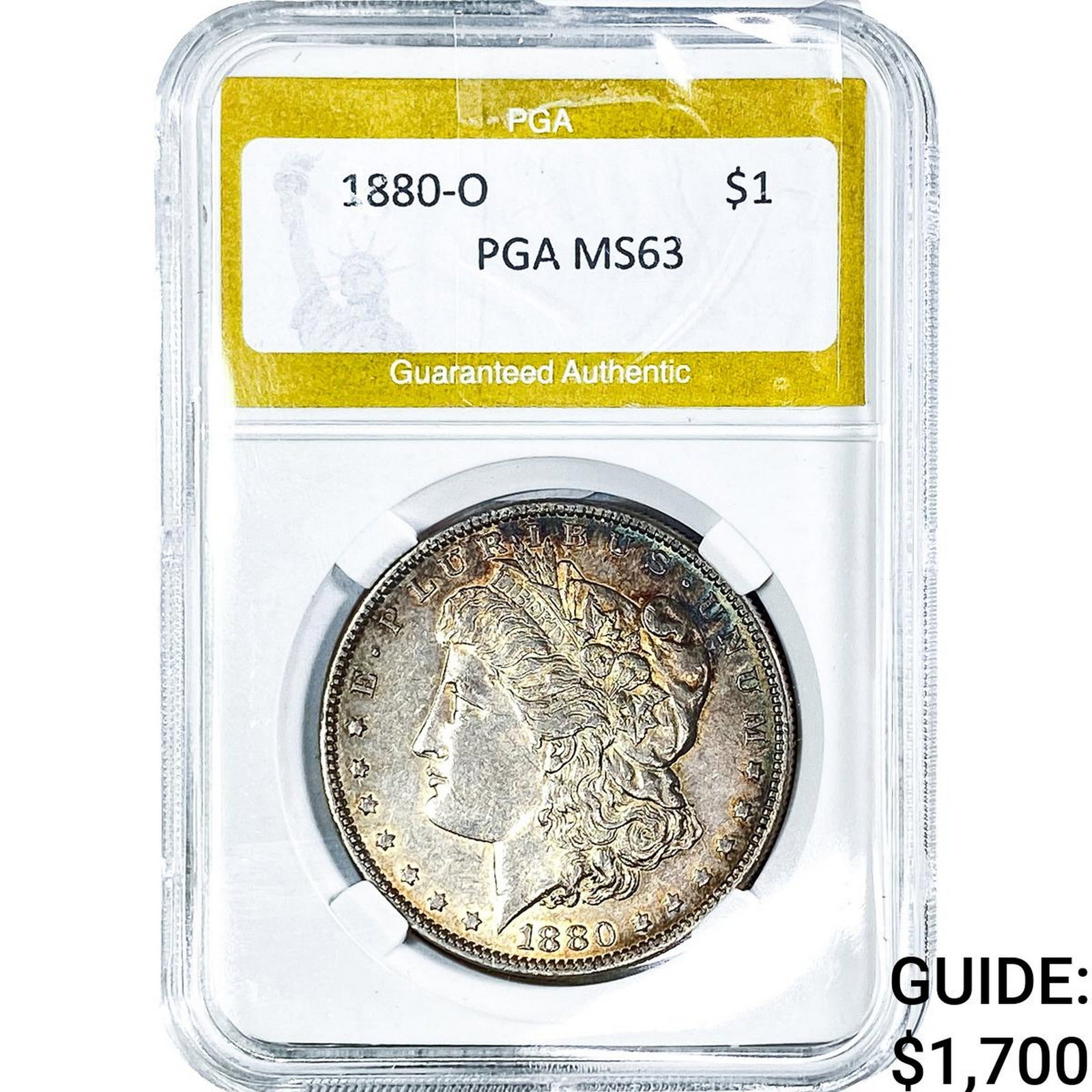 1880-O Morgan Silver Dollar PGA MS63: 1880-O Morgan Silver Dollar PGA MS63