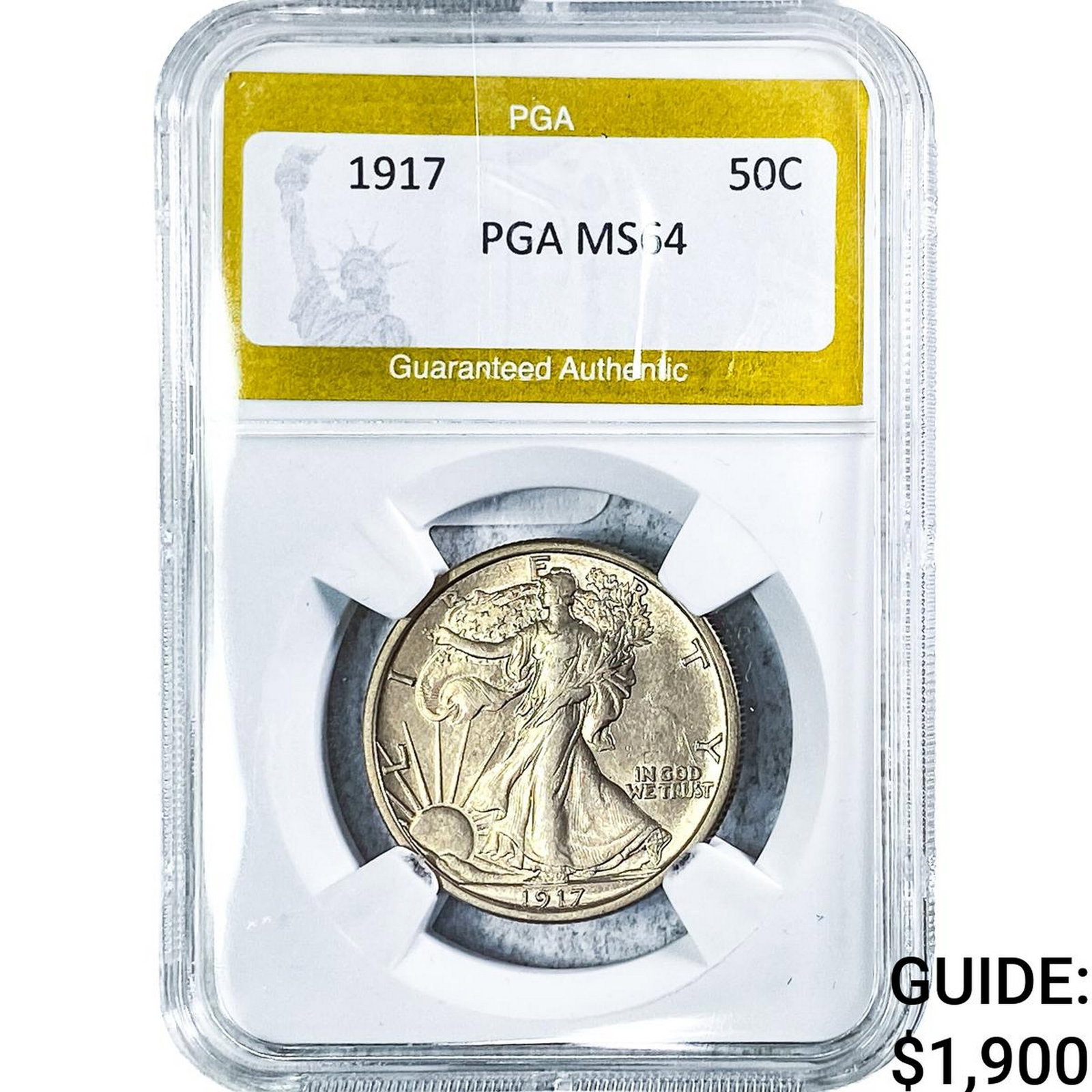 1917 Walking Liberty Half Dollar PGA MS64: 1917 Walking Liberty Half Dollar PGA MS64