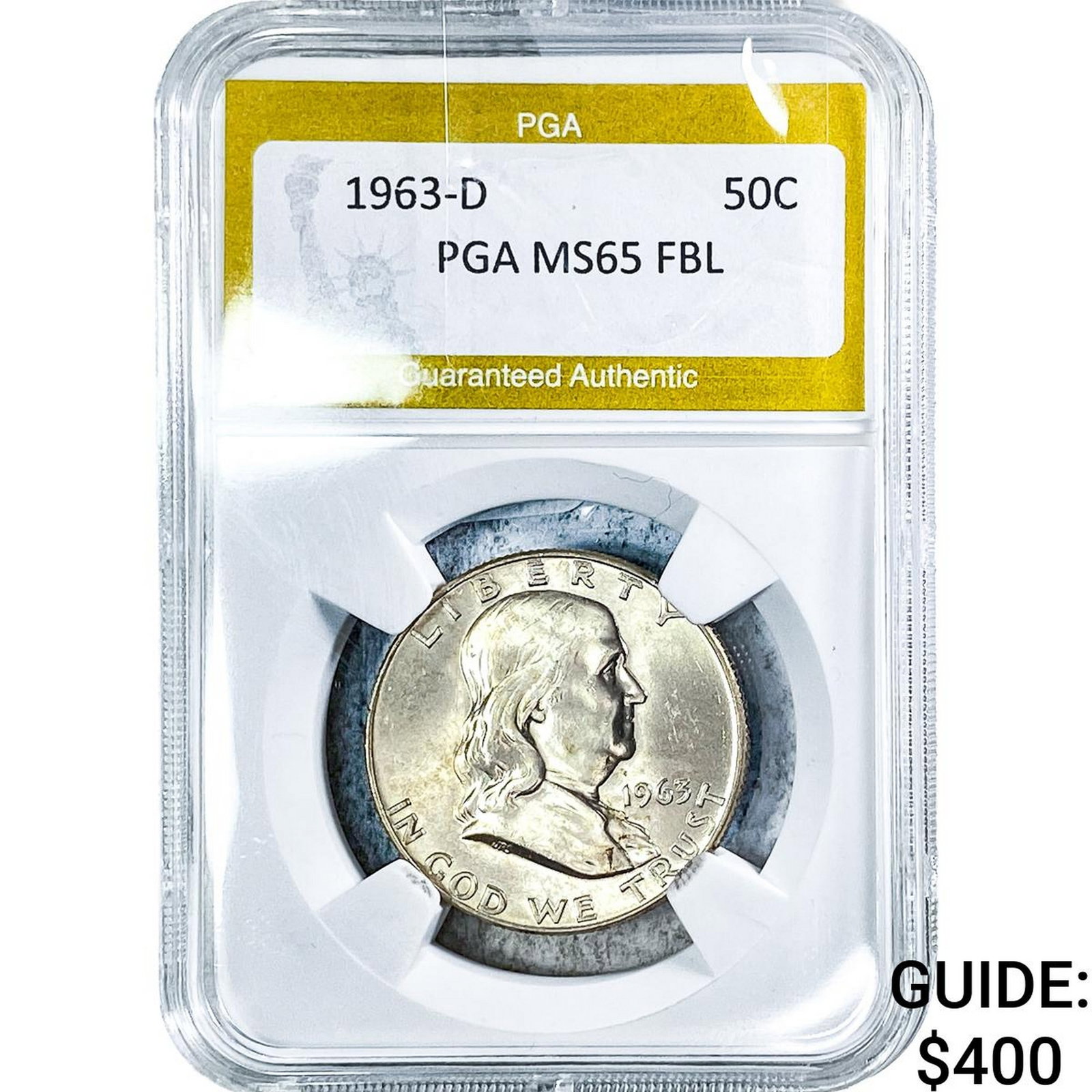 1963-D Franklin Half Dollar PGA MS65 FBL (1 of 2)