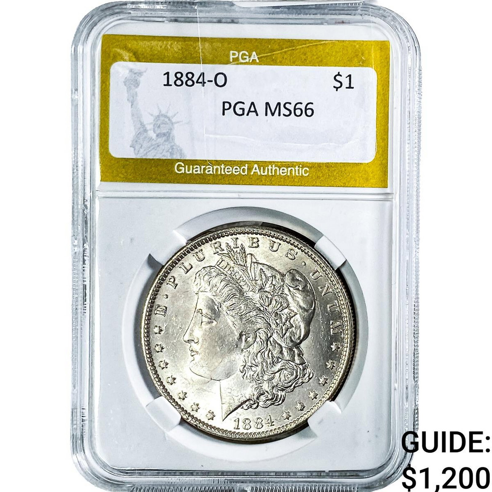 1884-O Morgan Silver Dollar PGA MS66: 1884-O Morgan Silver Dollar PGA MS66