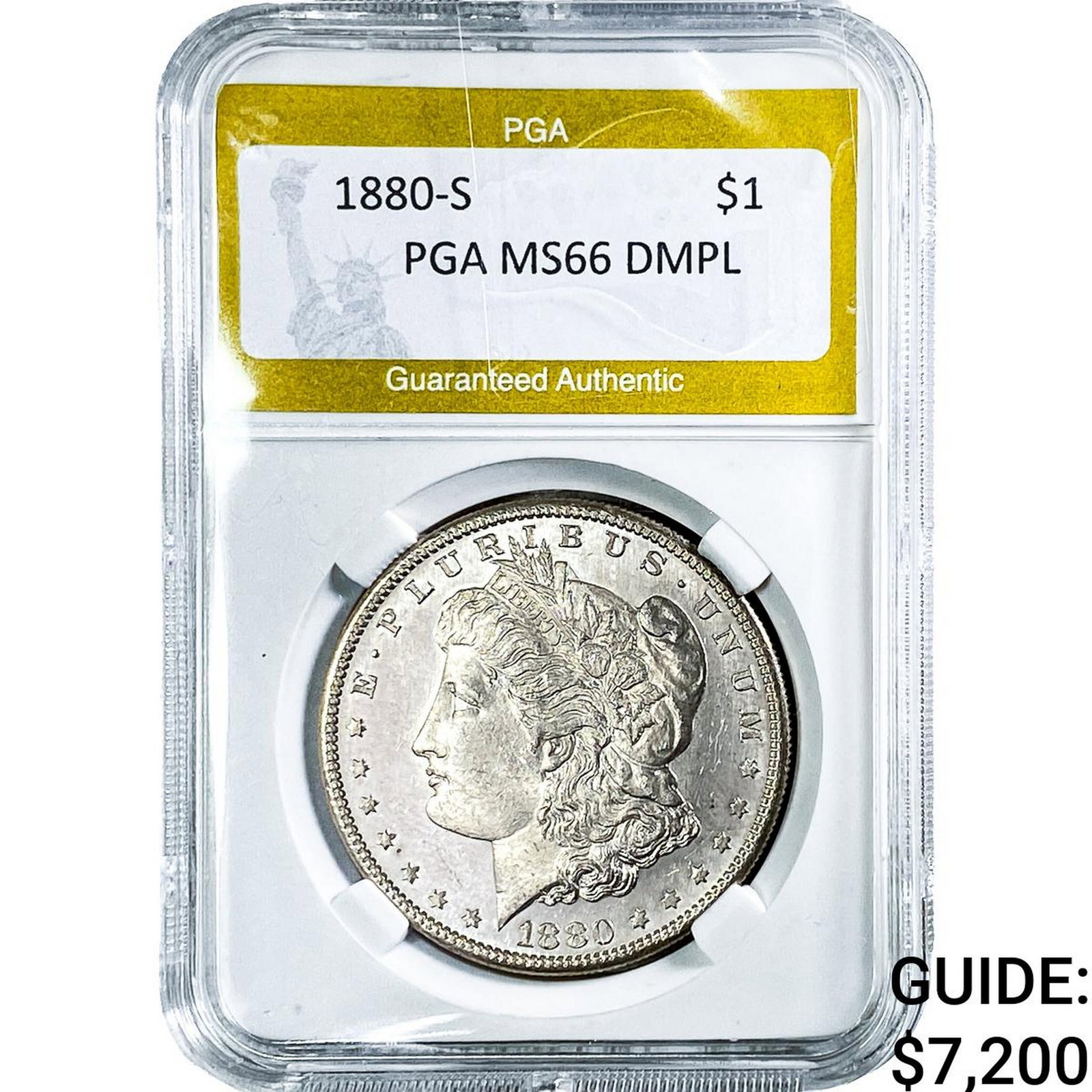 1880-S Morgan Silver Dollar PGA MS66 DMPL: 1880-S Morgan Silver Dollar PGA MS66 DMPL