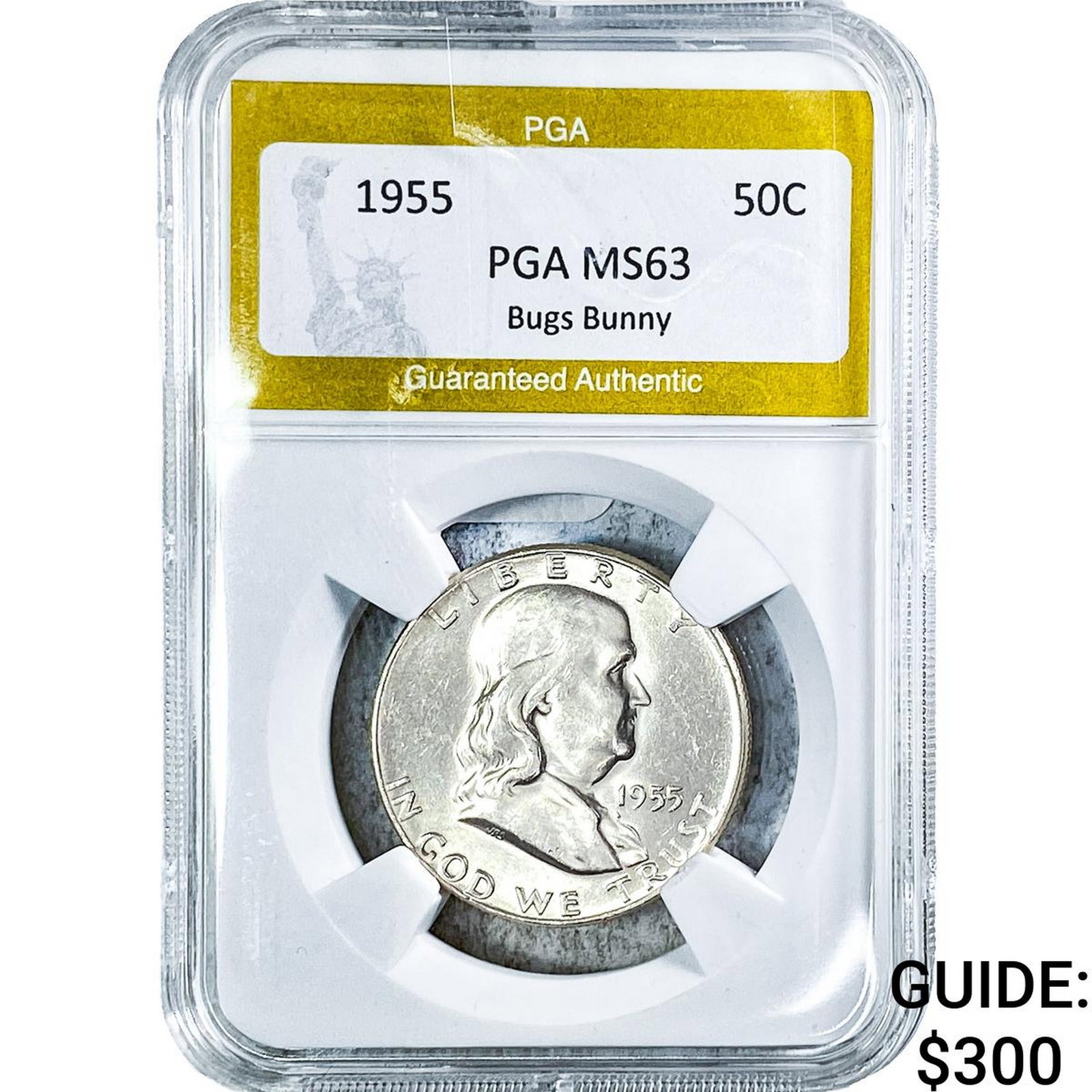 1955 Franklin Half Dollar PGA MS63 Bugs Bunny (1 of 2)