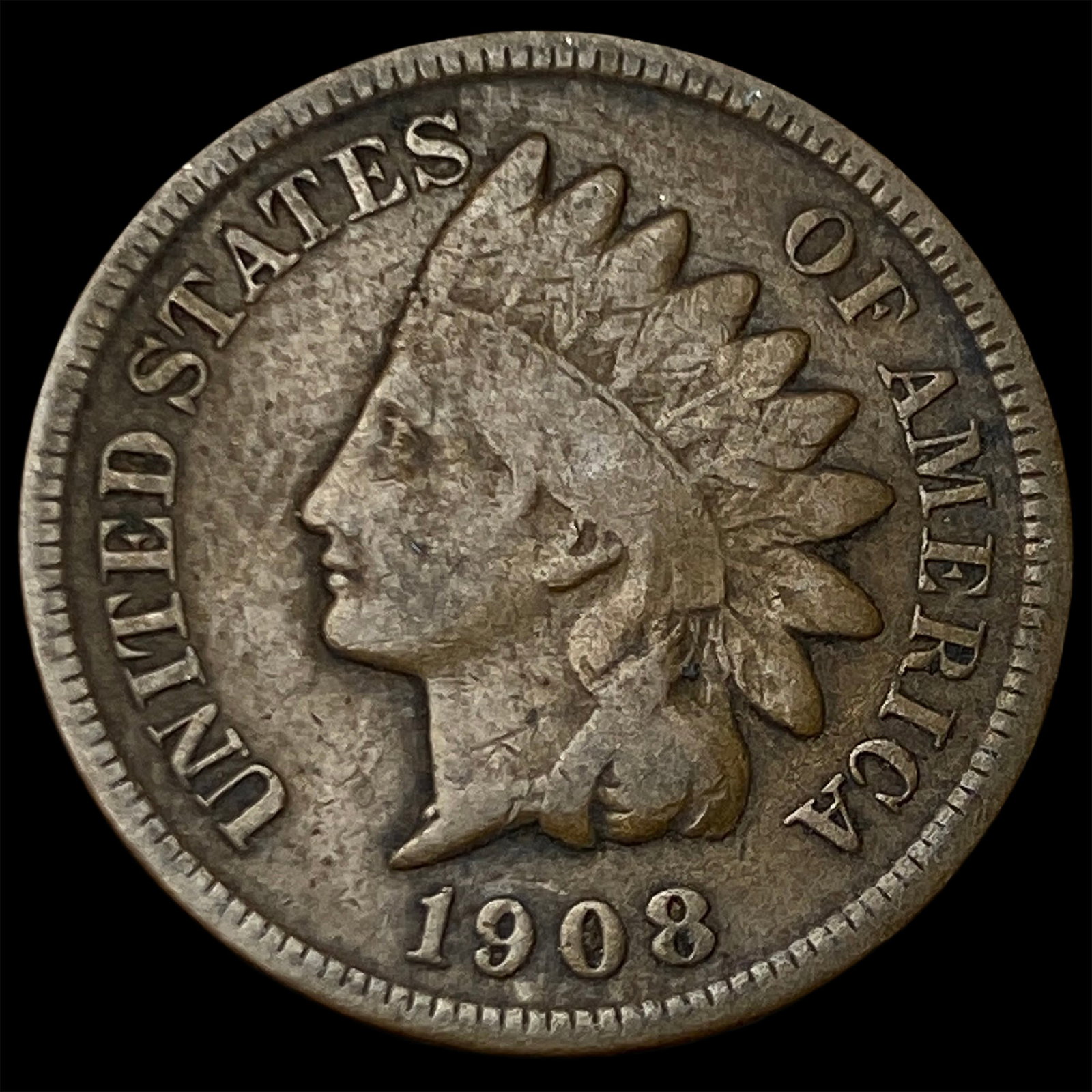 1908-S Indian Head Cent LIGHTLY CIRCULATED (1 of 2)