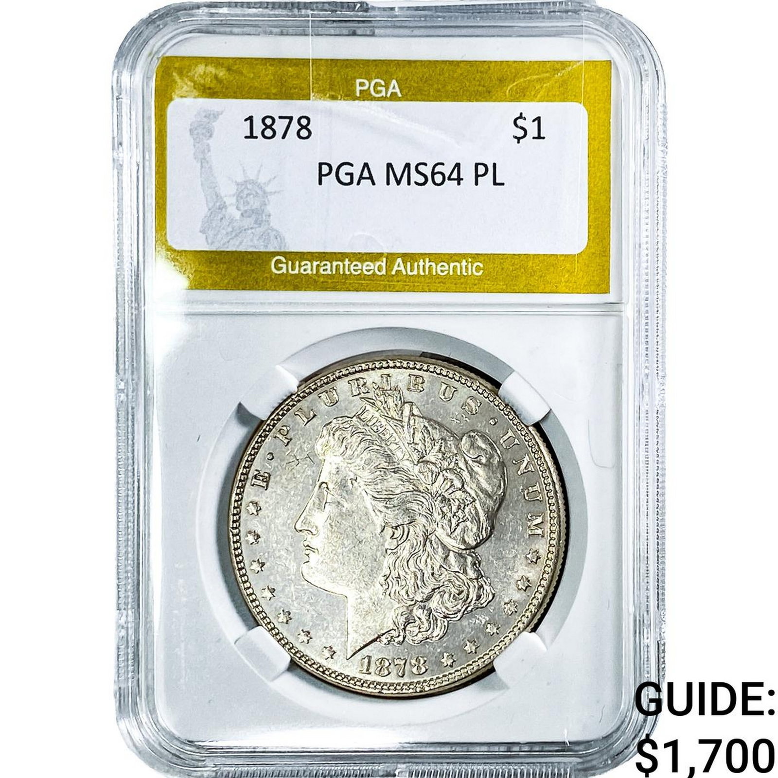1878 Morgan Silver Dollar PGA MS64 PL: 1878 Morgan Silver Dollar PGA MS64 PL
