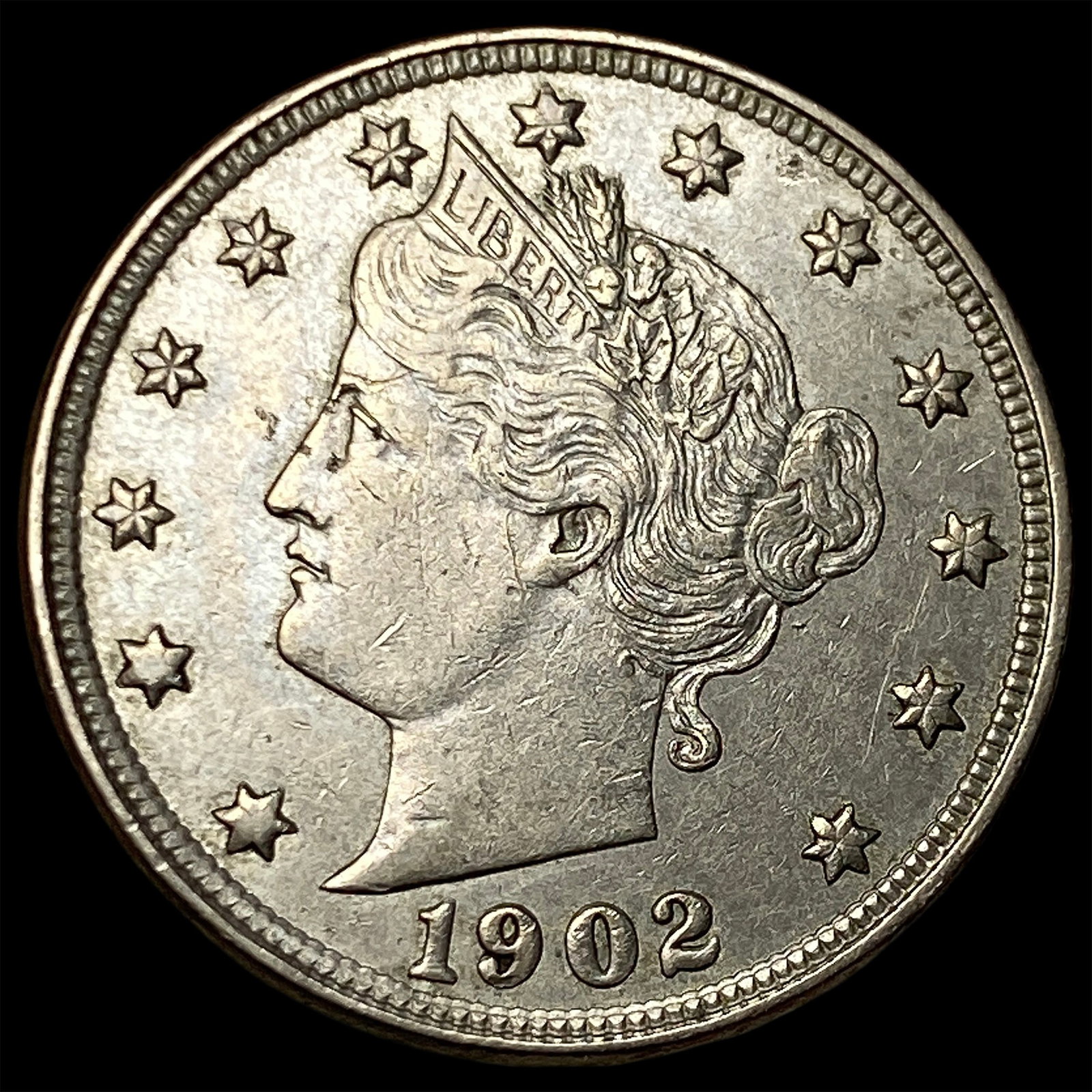 1902 Liberty Head Nickel CLOSELY UNCIRCULATED: 1902 Liberty Head Nickel CLOSELY UNCIRCULATED