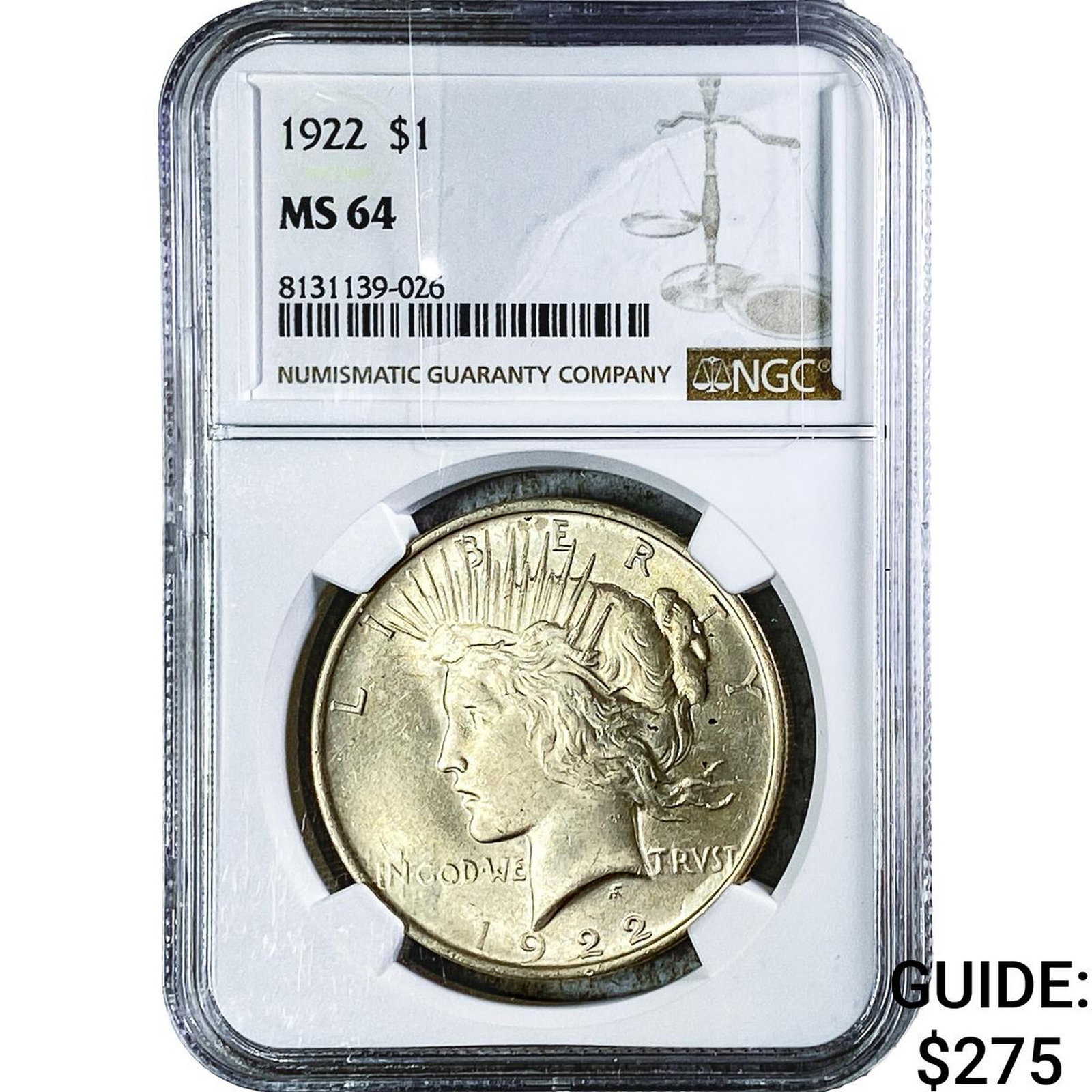 1922 Silver Peace Dollar NGC MS64 (1 of 2)
