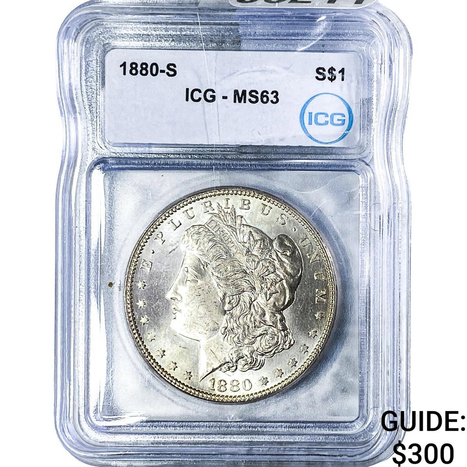 1880-S Morgan Silver Dollar ICG MS63: 1880-S Morgan Silver Dollar ICG MS63