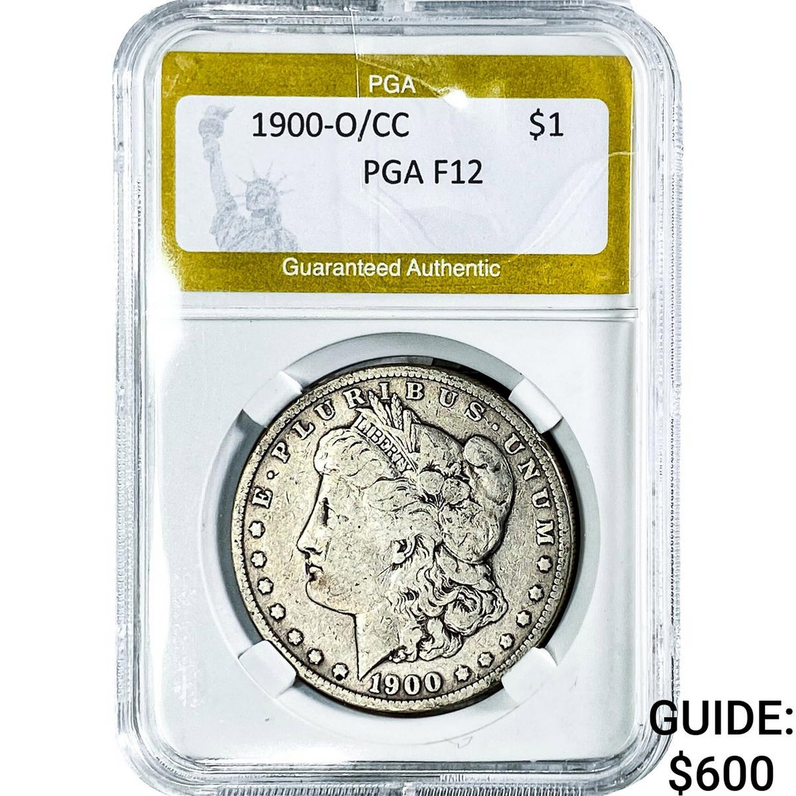1900-O/CC Morgan Silver Dollar PGA F12: 1900-O/CC Morgan Silver Dollar PGA F12