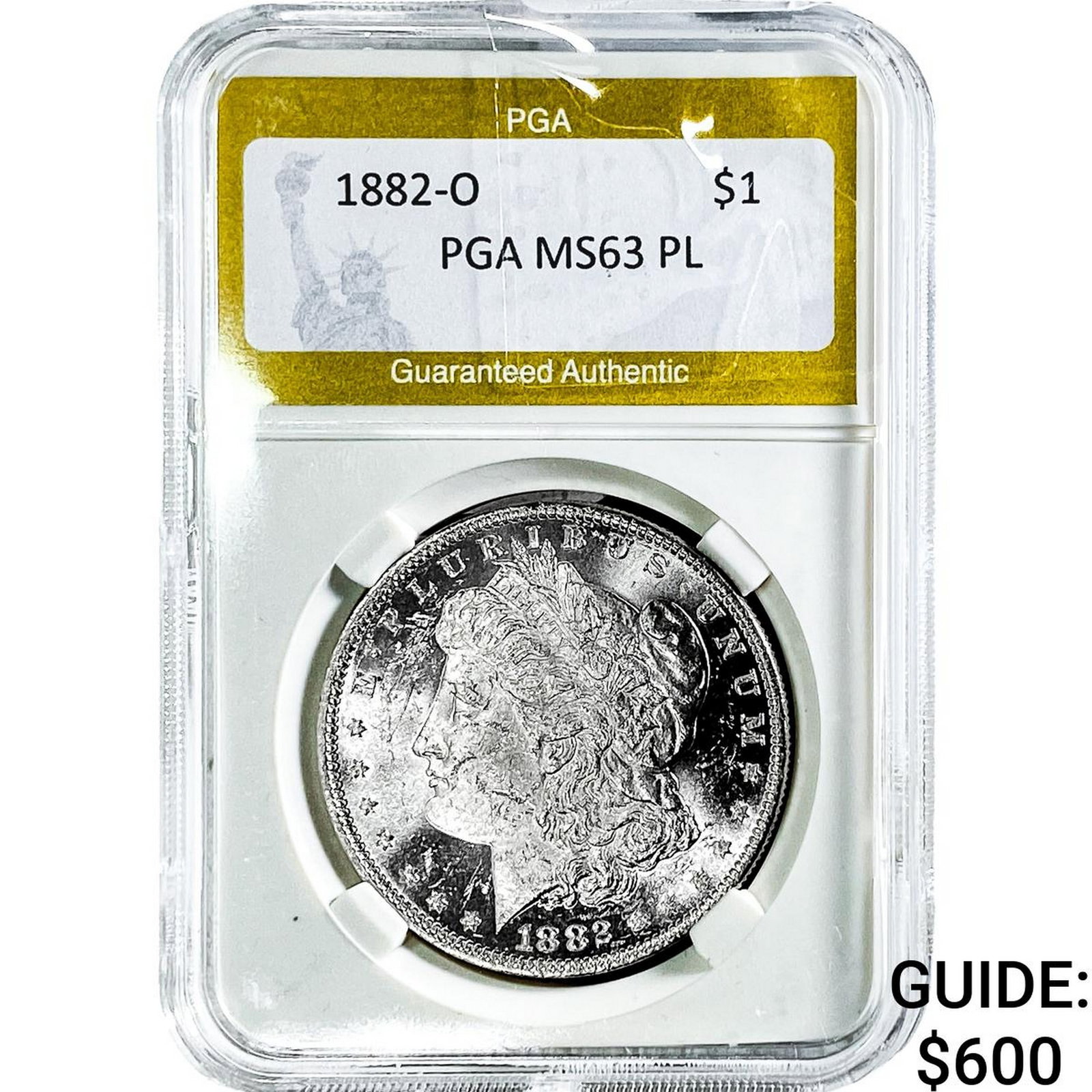 1882-O Morgan Silver Dollar PGA MS63 PL (1 of 2)