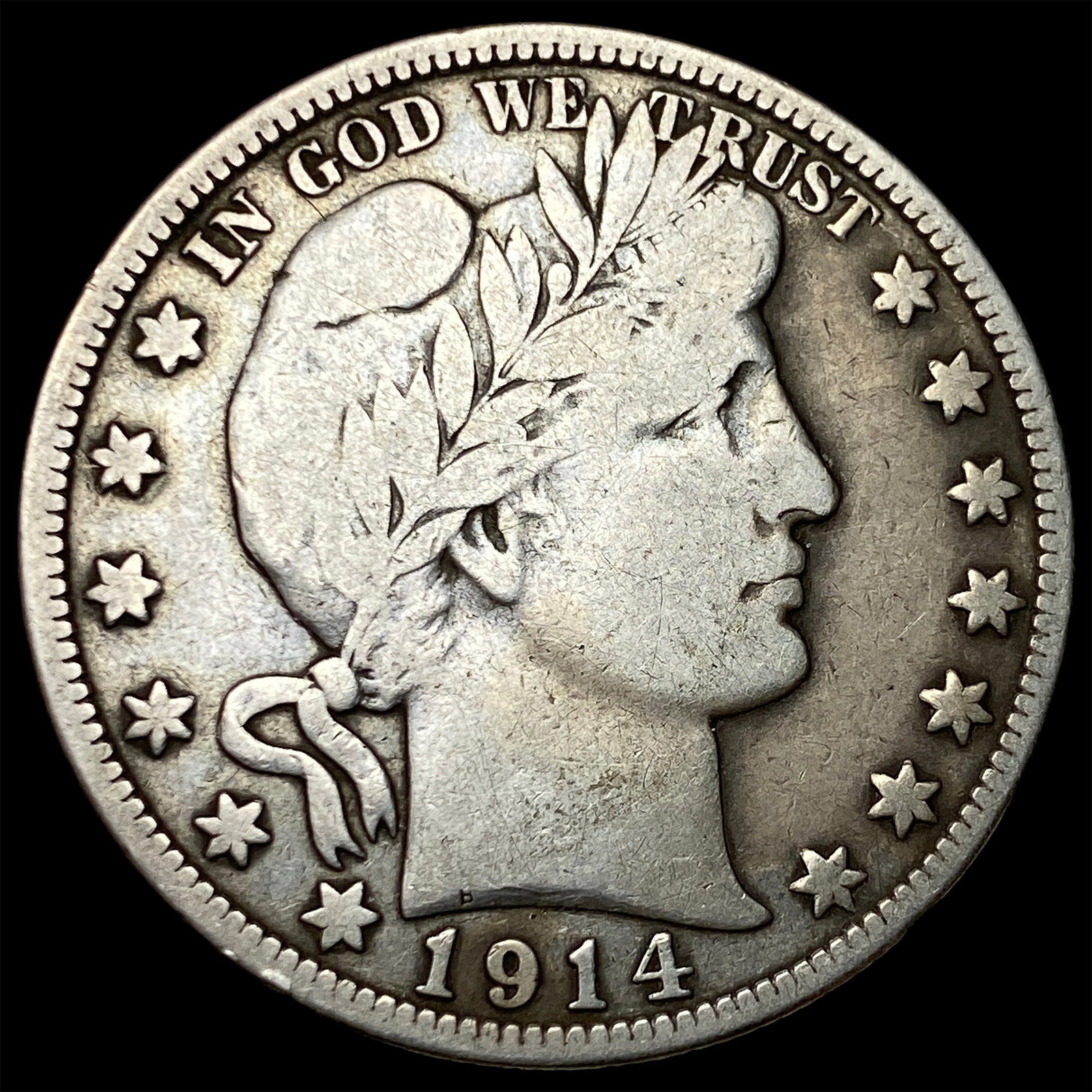 1914-S Silver Barber Half Dollar LIGHTLY CIRCULATED: 1914-S Silver Barber Half Dollar LIGHTLY CIRCULATED