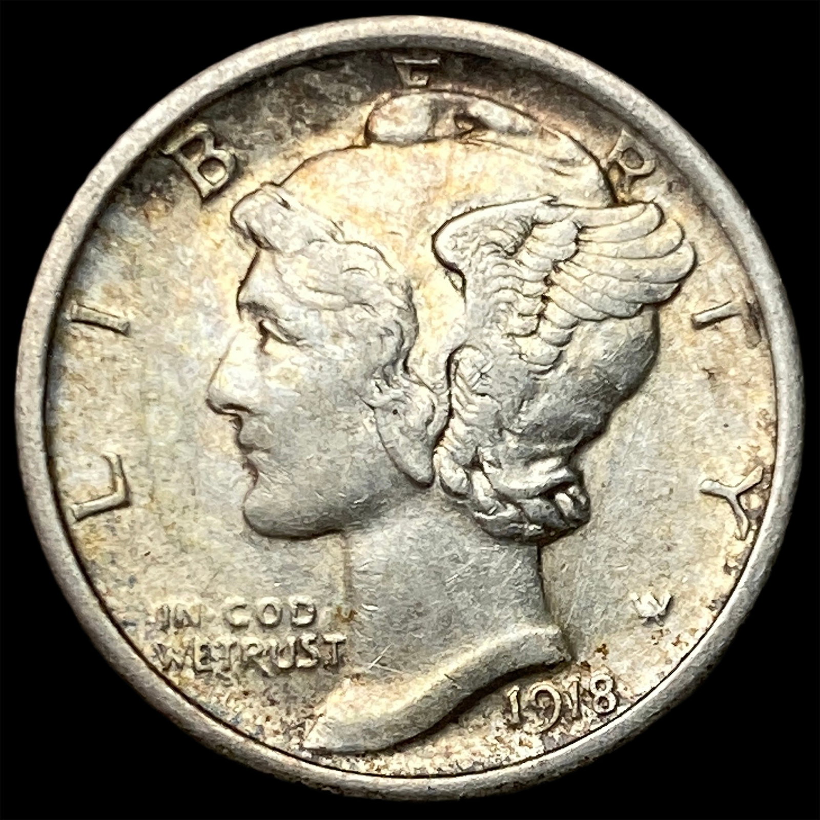 1918 Silver Mercury Dime CLOSELY UNCIRCULATED: 1918 Silver Mercury Dime CLOSELY UNCIRCULATED