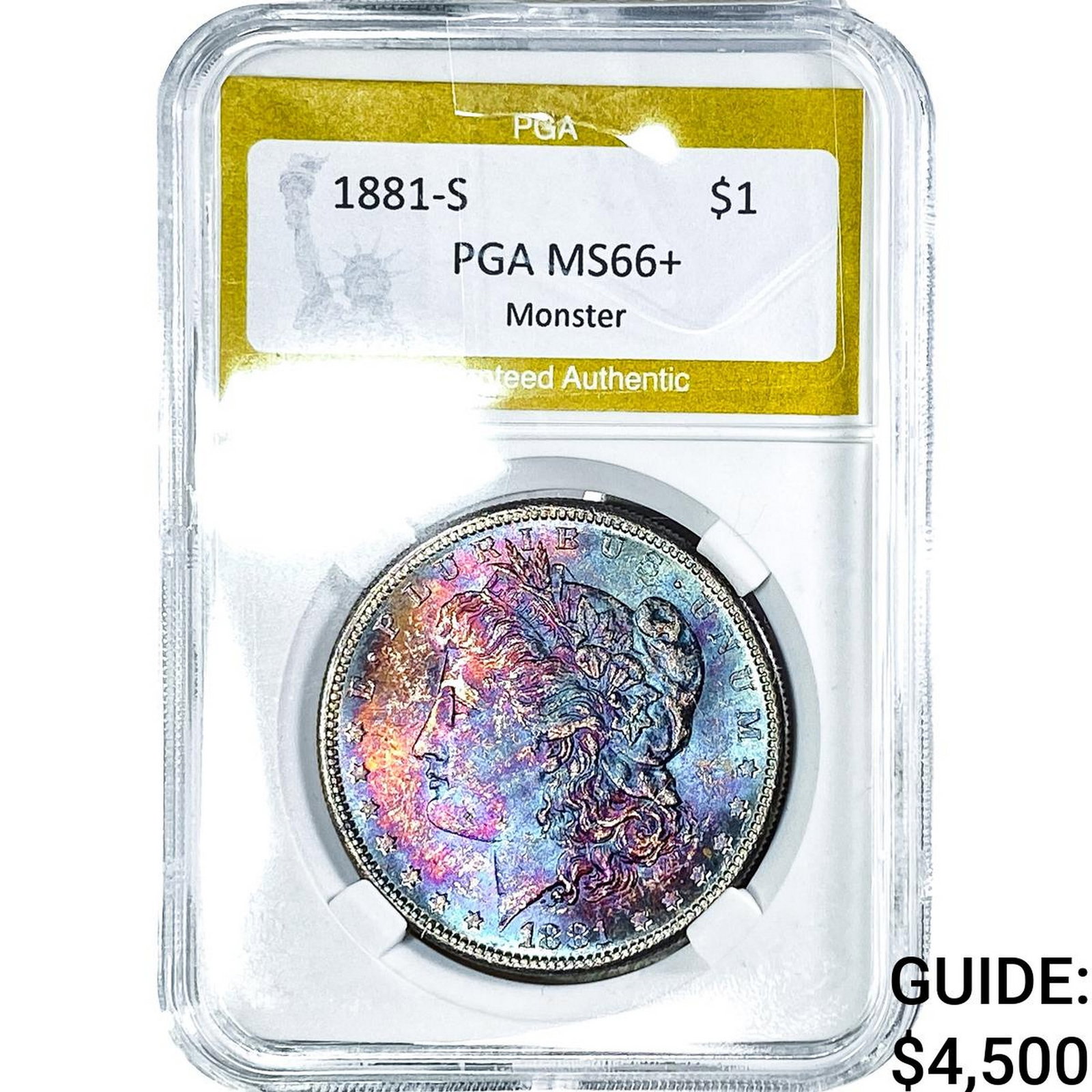 1881-S Morgan Silver Dollar PGA MS66+ Monster: 1881-S Morgan Silver Dollar PGA MS66+ Monster