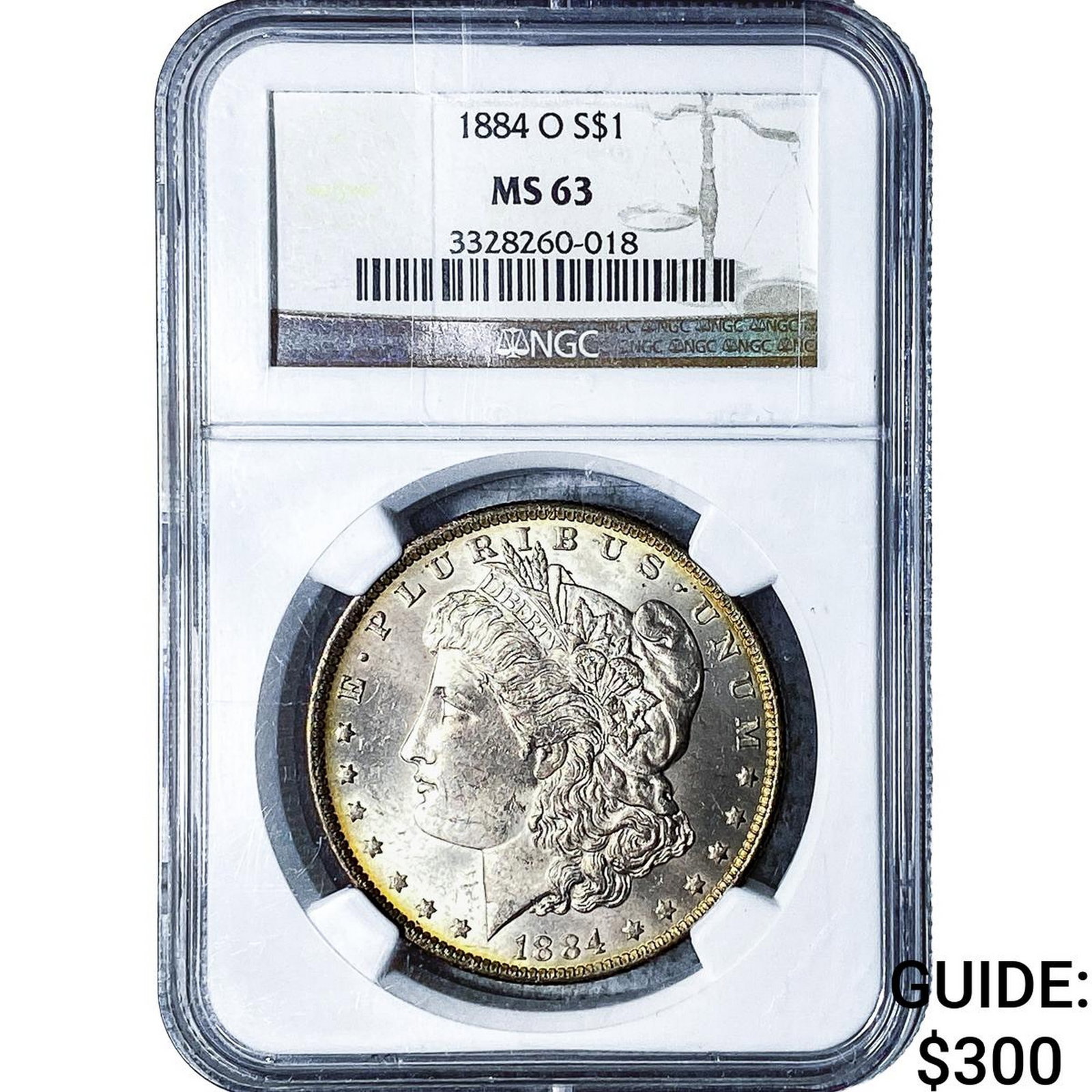 1884-O Morgan Silver Dollar NGC MS63: 1884-O Morgan Silver Dollar NGC MS63