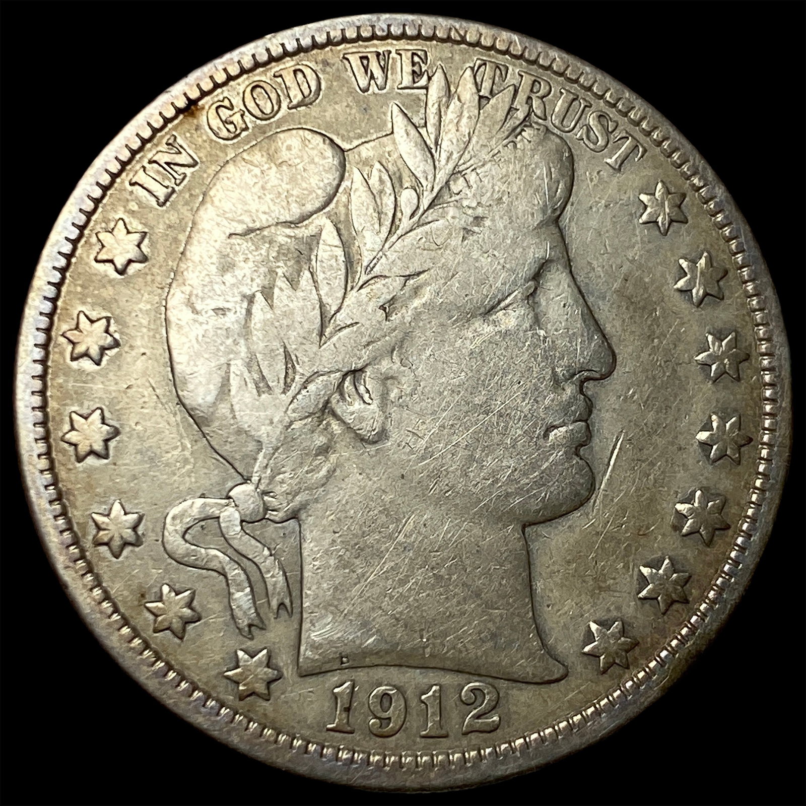 1912 Silver Barber Half Dollar LIGHTLY CIRCULATED: 1912 Silver Barber Half Dollar LIGHTLY CIRCULATED