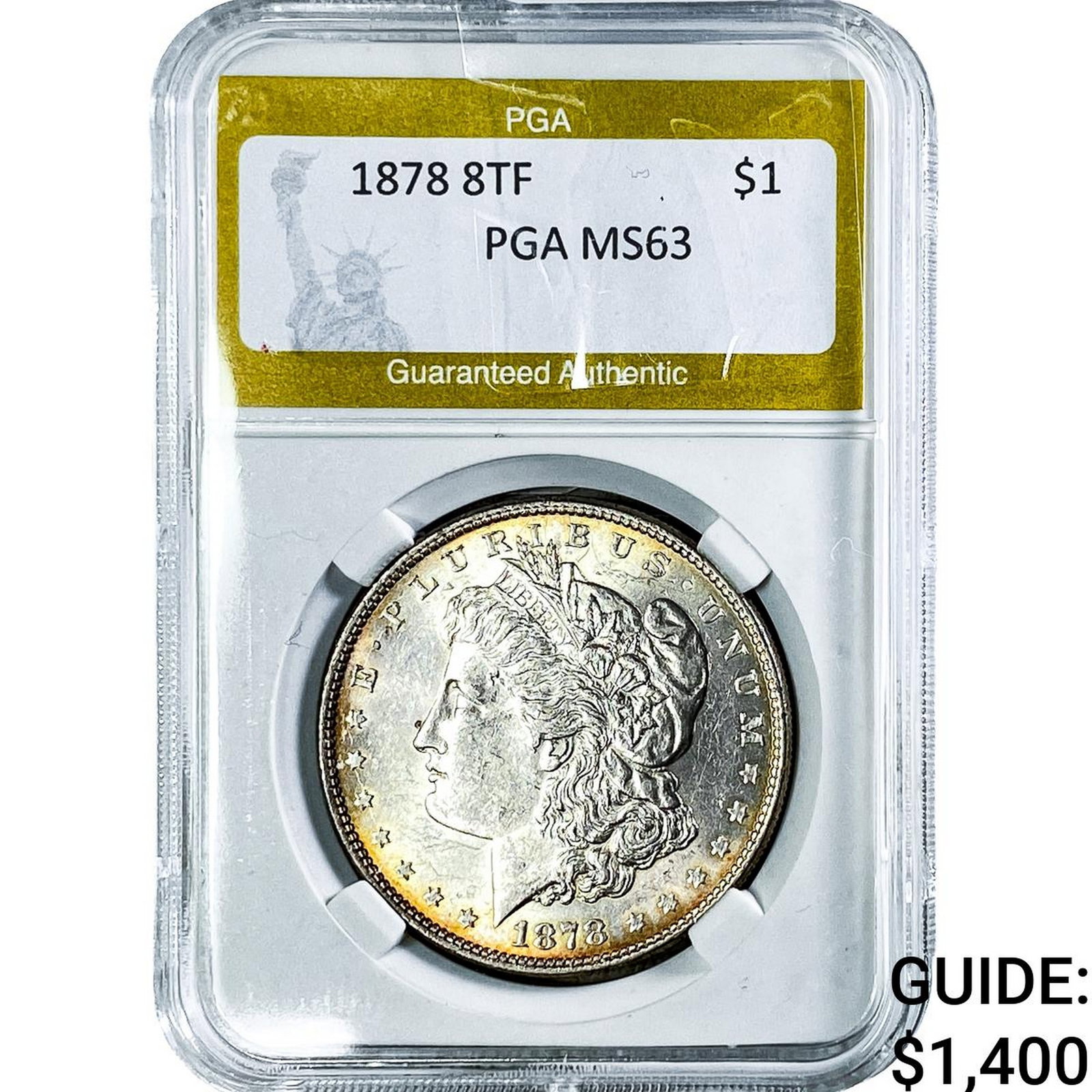 1878 8TF Morgan Silver Dollar PGA MS63: 1878 8TF Morgan Silver Dollar PGA MS63