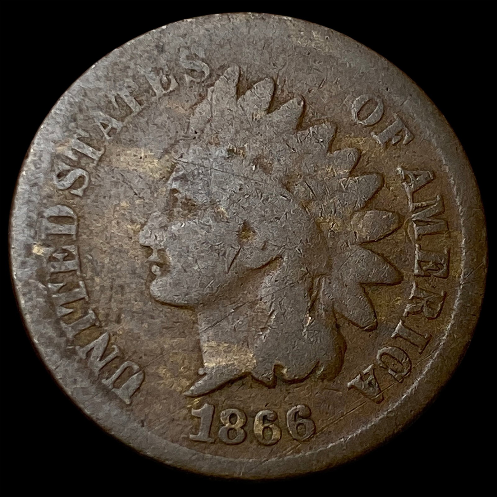 1866 Indian Head Cent NICELY CIRCULATED: 1866 Indian Head Cent NICELY CIRCULATED