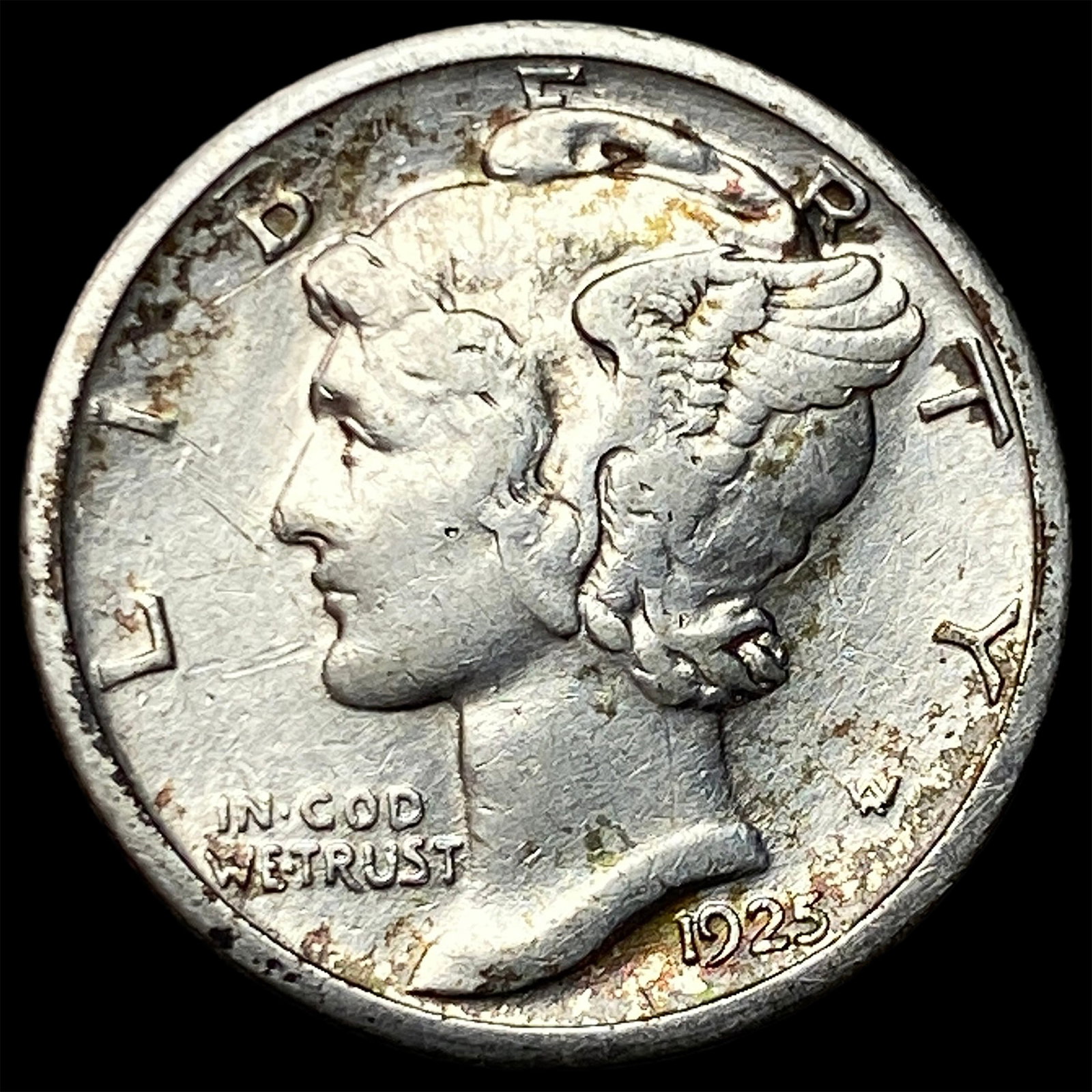 1925-S Silver Mercury Dime CLOSELY UNCIRCULATED (1 of 2)