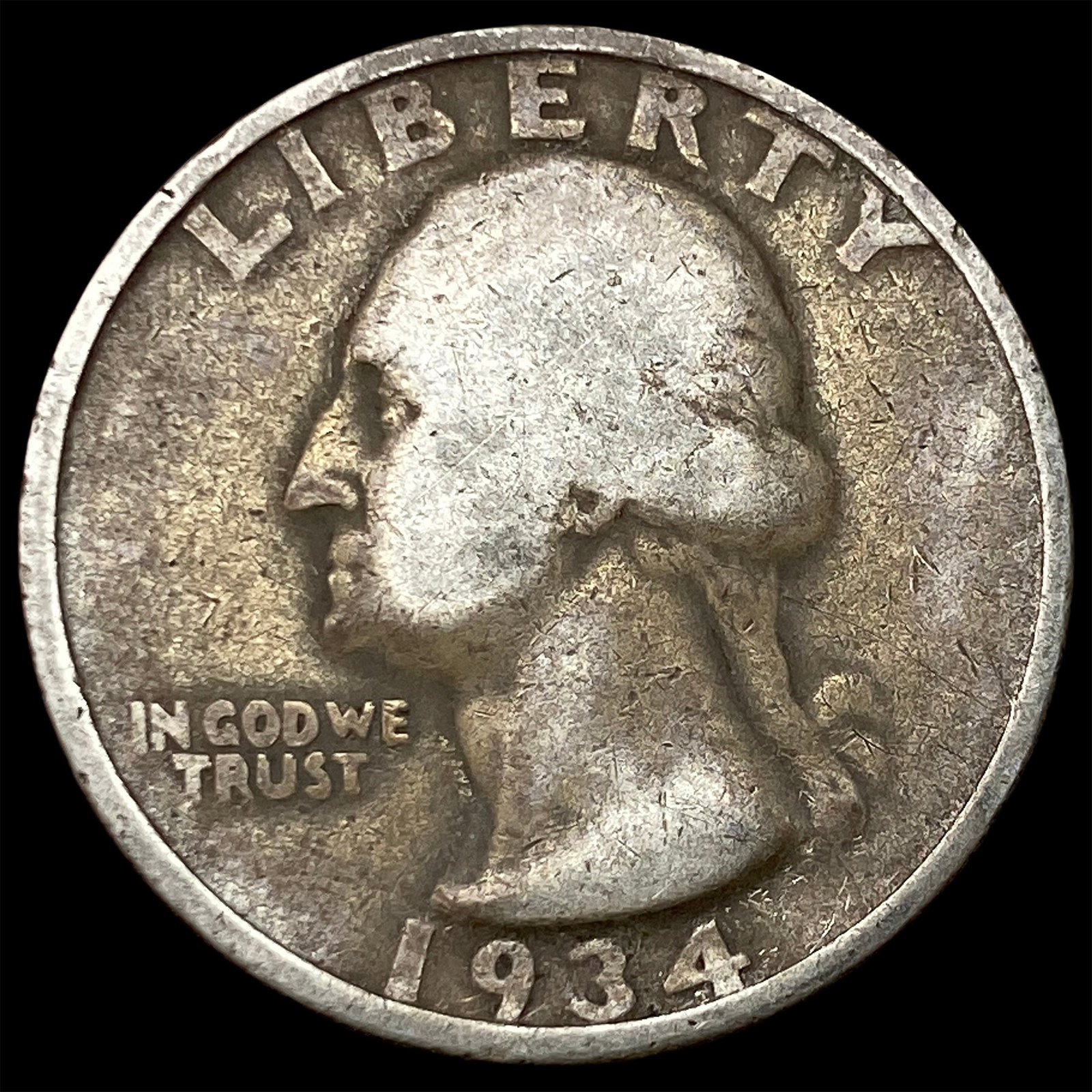 1934 Silver Washington Quarter NICELY CIRCULATED (1 of 2)