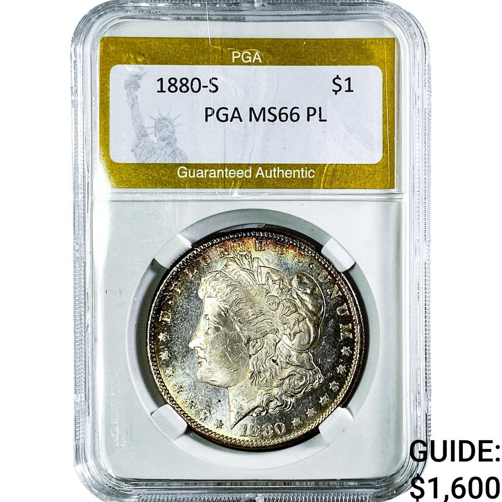 1880-S Morgan Silver Dollar PGA MS66 PL: 1880-S Morgan Silver Dollar PGA MS66 PL