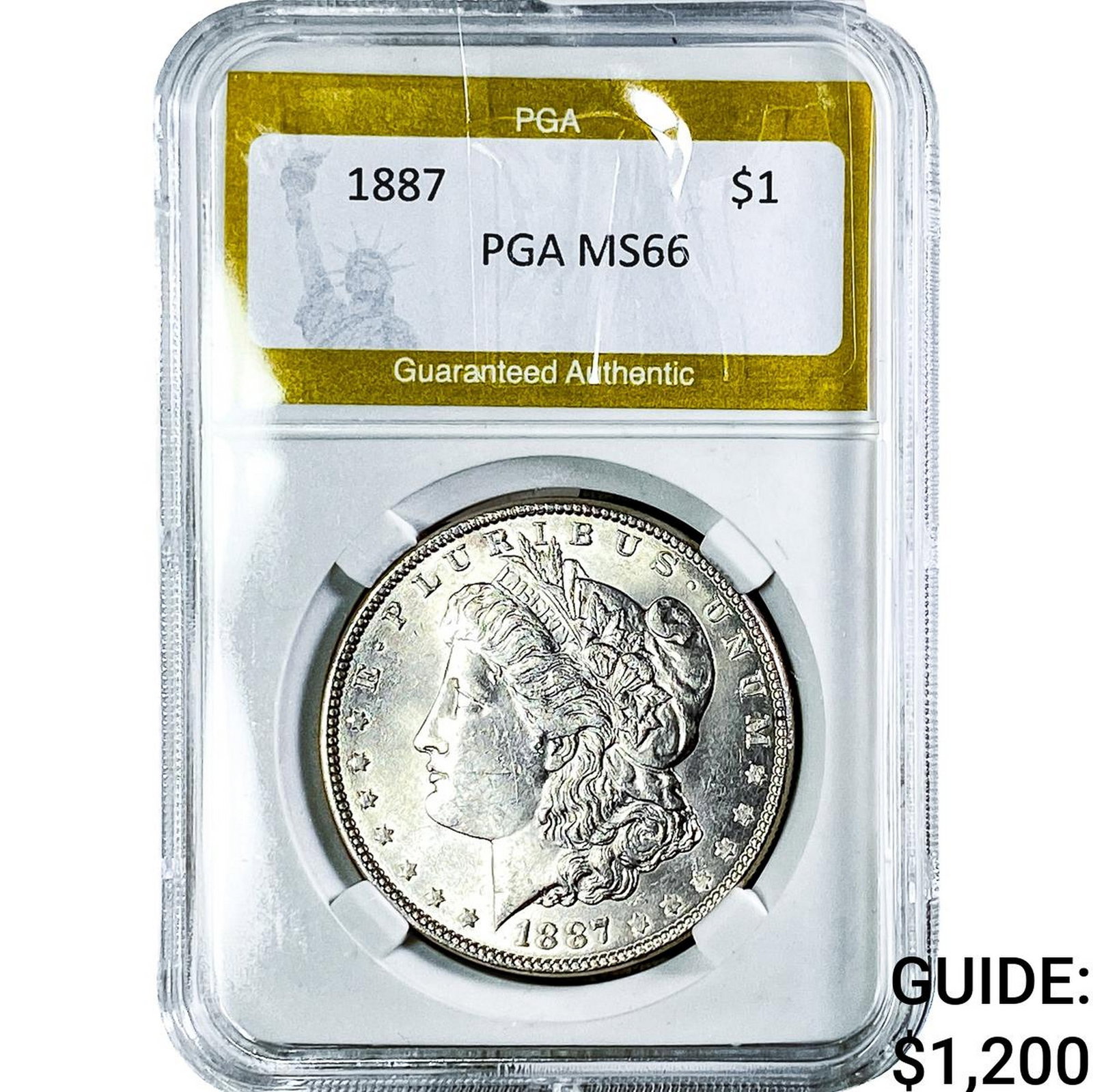 1887 Morgan Silver Dollar PGA MS66: 1887 Morgan Silver Dollar PGA MS66