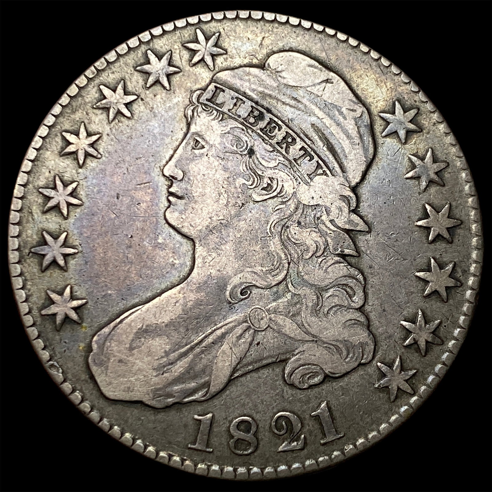 1821 Capped Bust Half Dollar ABOUT UNCIRCULATED (1 of 2)