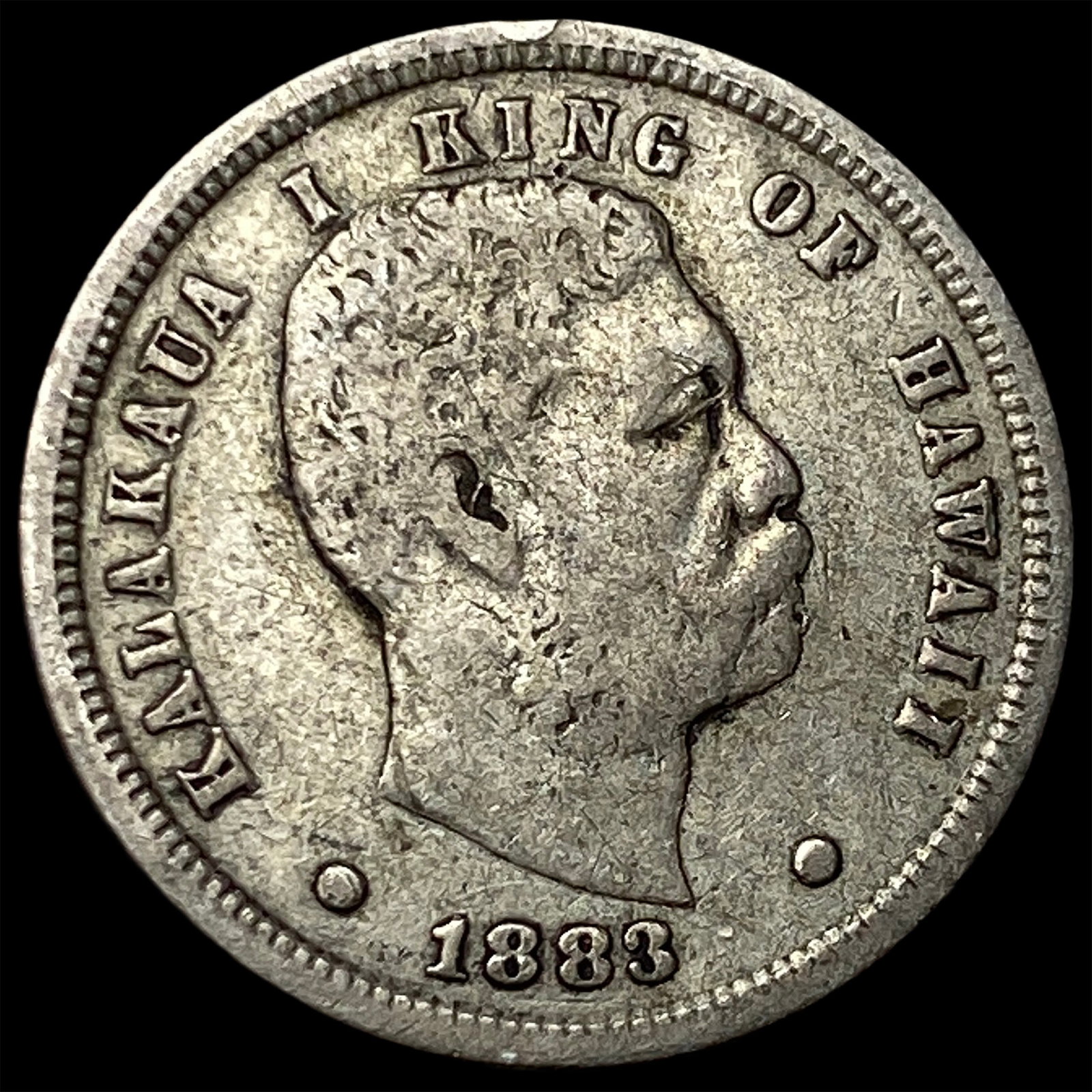 1883 Hawaii Silver Dime ABOUT UNCIRCULATED: 1883 Hawaii Silver Dime ABOUT UNCIRCULATED