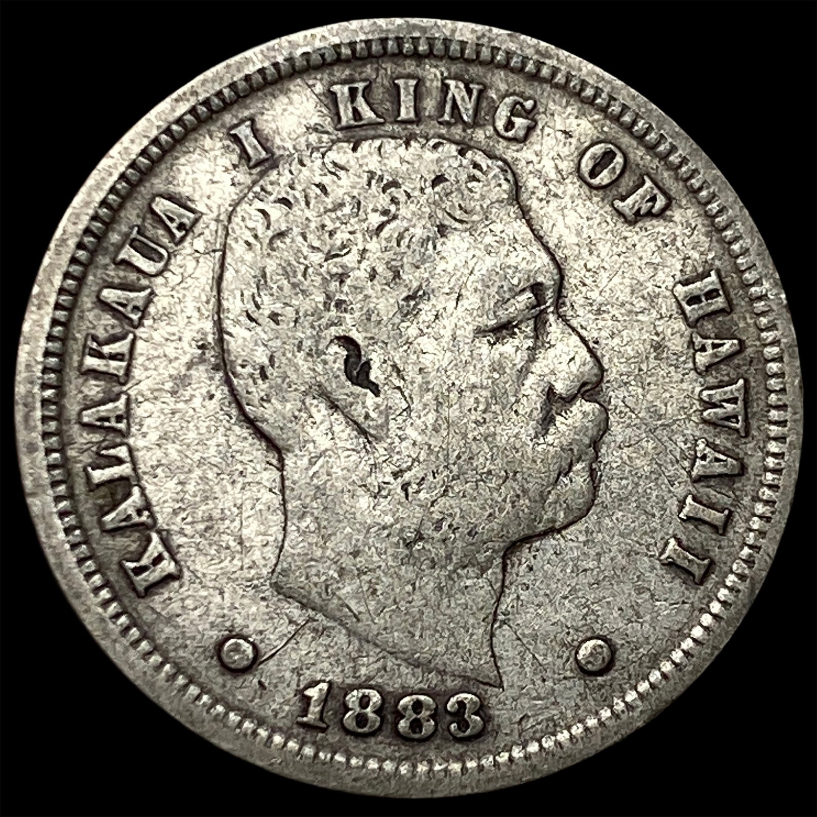 1883 Hawaii Silver Dime ABOUT UNCIRCULATED: 1883 Hawaii Silver Dime ABOUT UNCIRCULATED